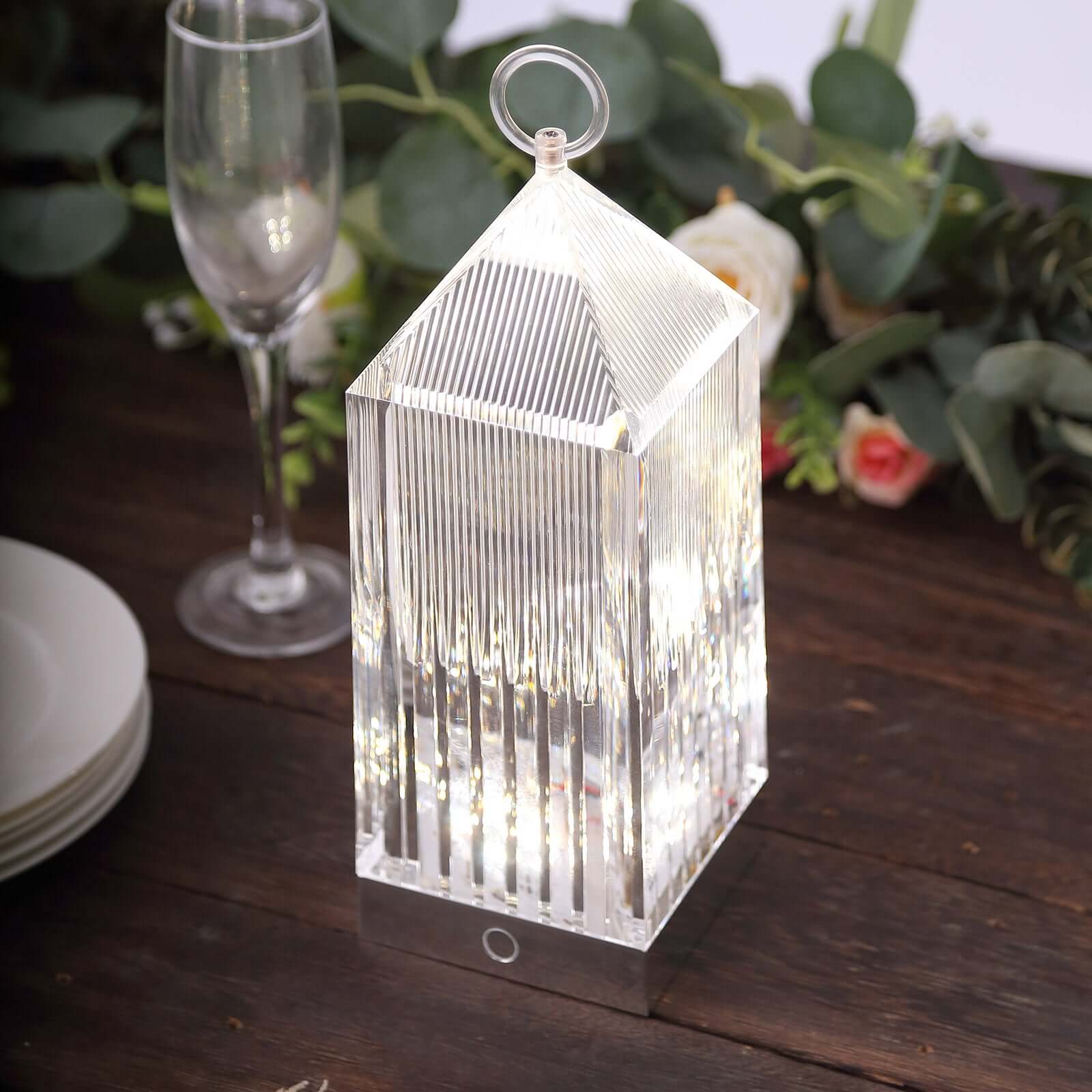 Acrylic LED Lantern Lamp Retro Lighthouse Design Rechargeable - Touch Control Crystal Decorative Night Light 11