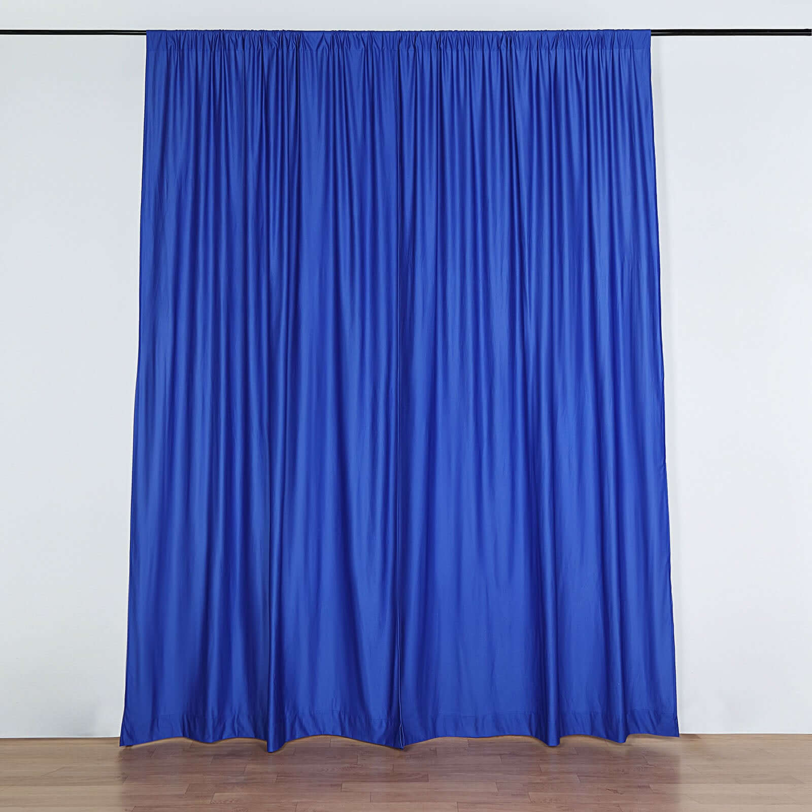 2 Pack Royal Blue Scuba Polyester Event Curtain Drapes, Durable Flame Resistant Backdrop Event Panels Wrinkle Free with Rod Pockets - 10ftx10ft