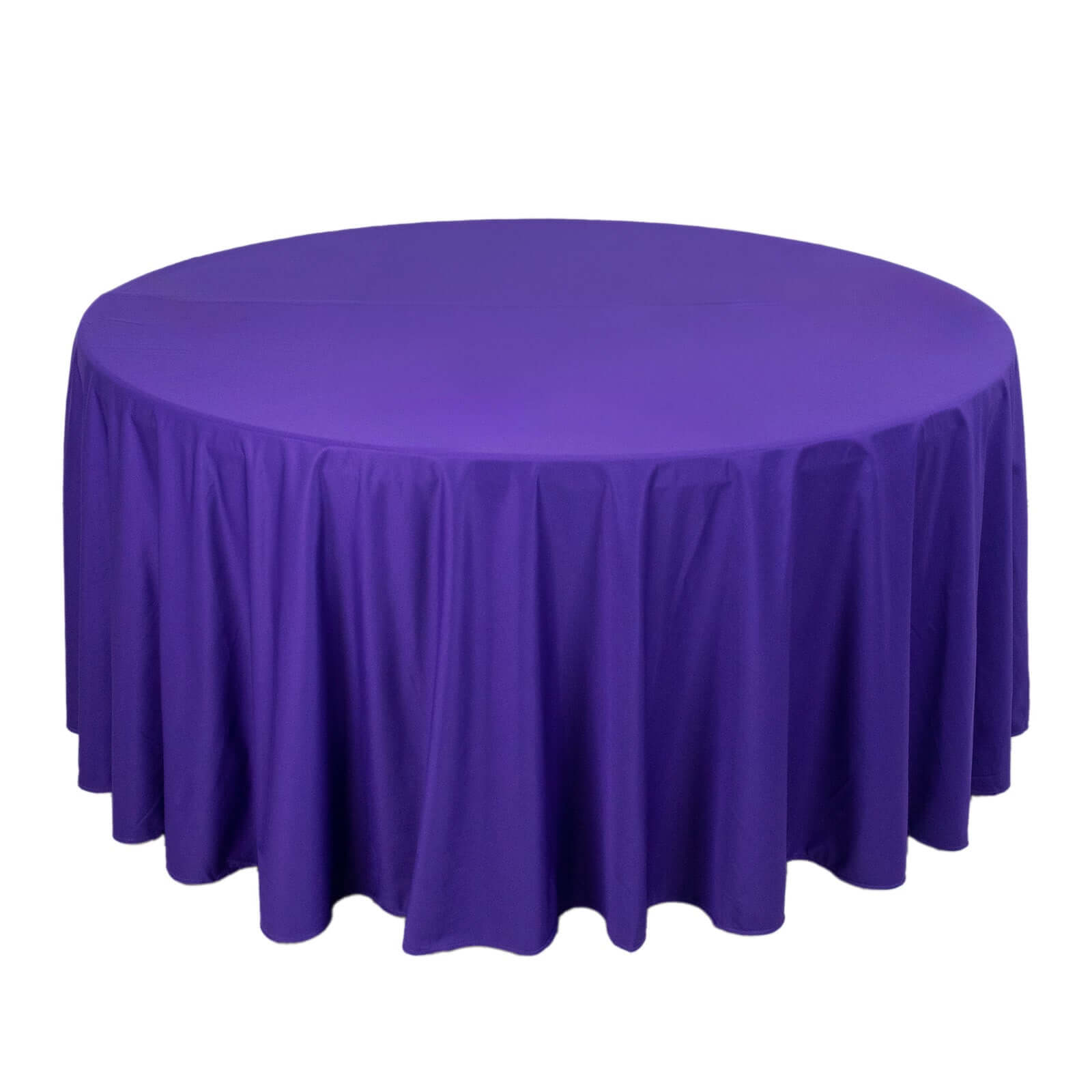 Premium Scuba Round 120 Tablecloth Purple - Wrinkle Free & Stain Resistant Seamless Table Cover