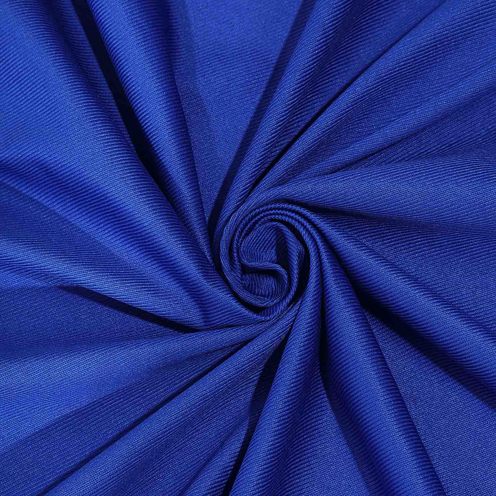 2 Pack Royal Blue Scuba Polyester Event Curtain Drapes, Durable Flame Resistant Backdrop Event Panels Wrinkle Free with Rod Pockets - 10ftx10ft