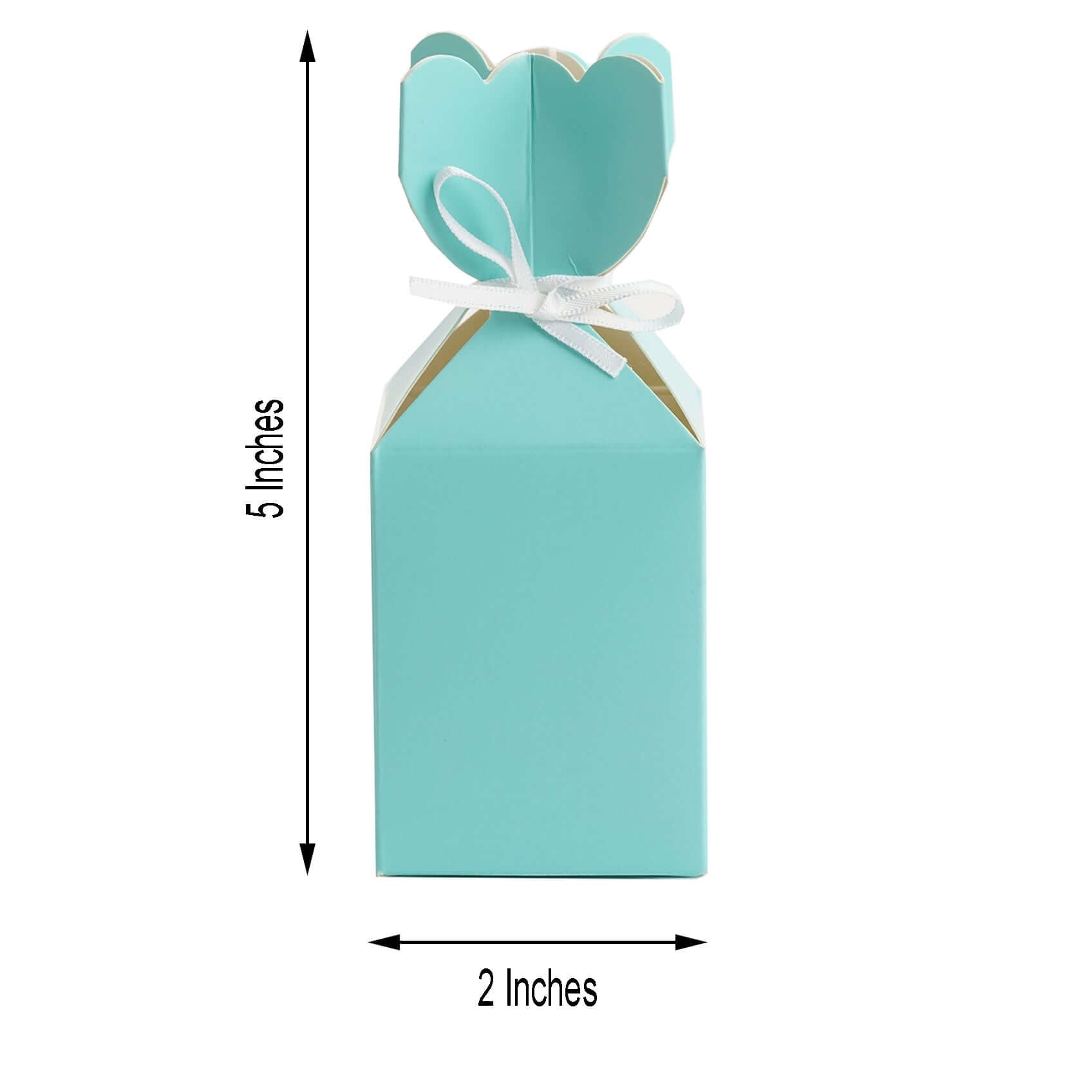 25 Pack Turquoise Floral Top Satin Ribbon Party Favor Candy Gift Box