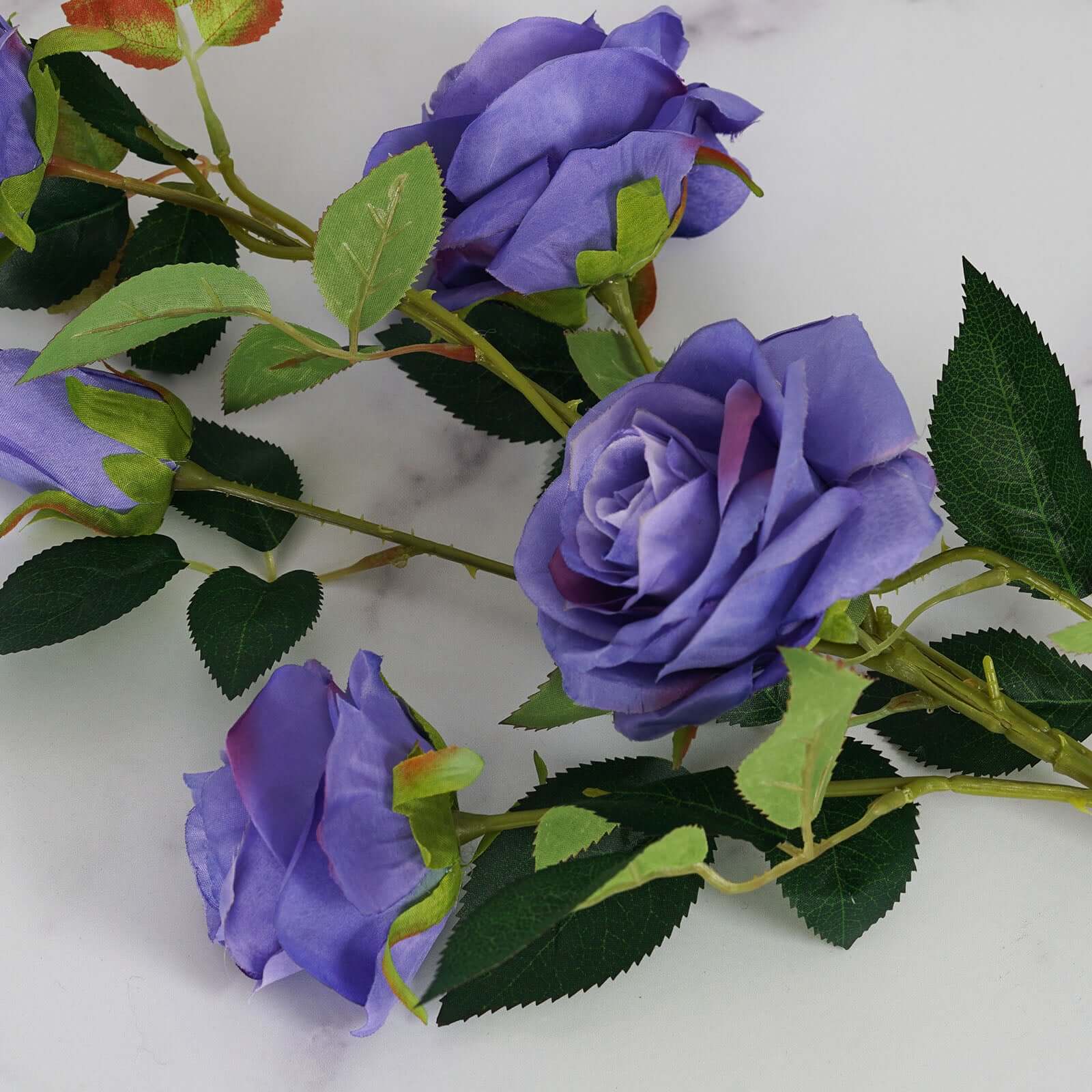 2 Bouquets 33 Tall Violet Artificial Silk Rose Flower Bush Stems