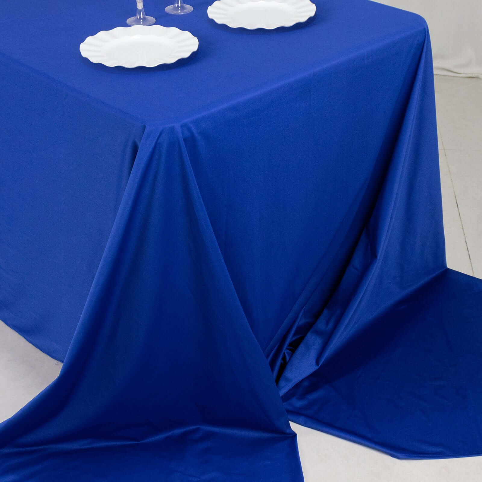 Premium Scuba Rectangular 90x156 Tablecloth Royal Blue - Wrinkle Free, Stain Resistant & Seamless Table Cover