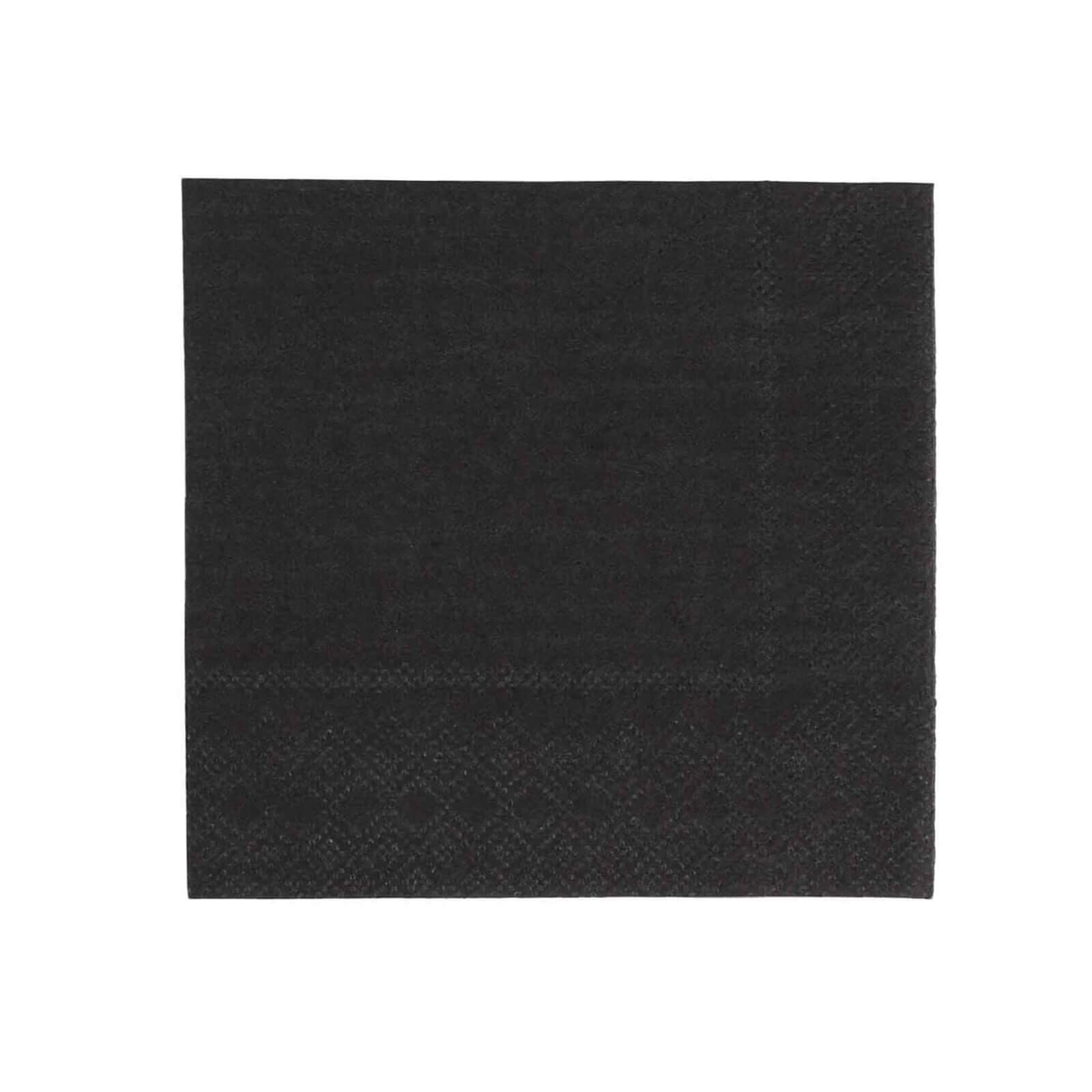 50-Pack Paper Beverage Napkins Black - 2 Ply Disposable Soft 18GSM Cocktail Napkins for Events 5x5