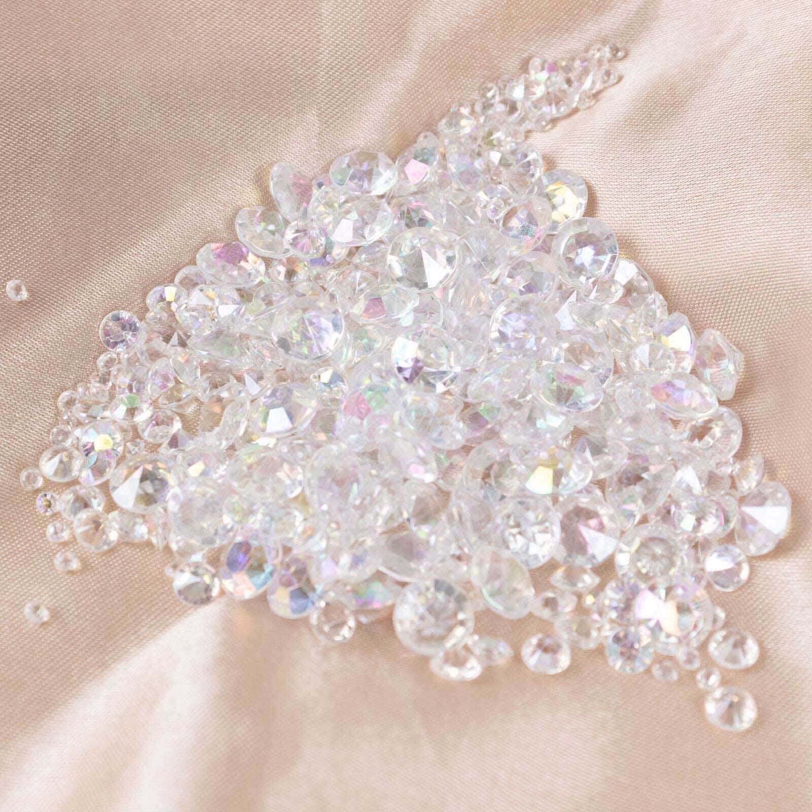 4000 Pcs Acrylic Diamond Vase Fillers Iridescent - Lustrous DIY Beads & Table Scatters for Wedding Decor 3mm, 6mm, 10mm