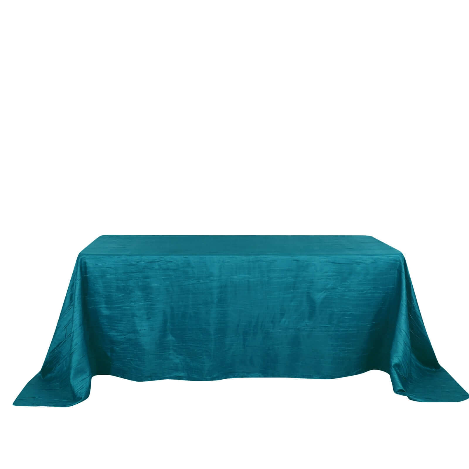 Taffeta 90x132 Rectangle Tablecloth Teal - Seamless Accordion Crinkle Table Cover