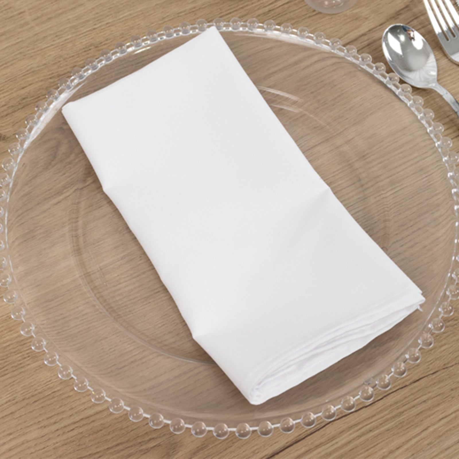 5 Pack Cotton Blend 20x20 Napkins White - Wrinkle-Resistant & Washable Dinner Napkins for Everyday Use