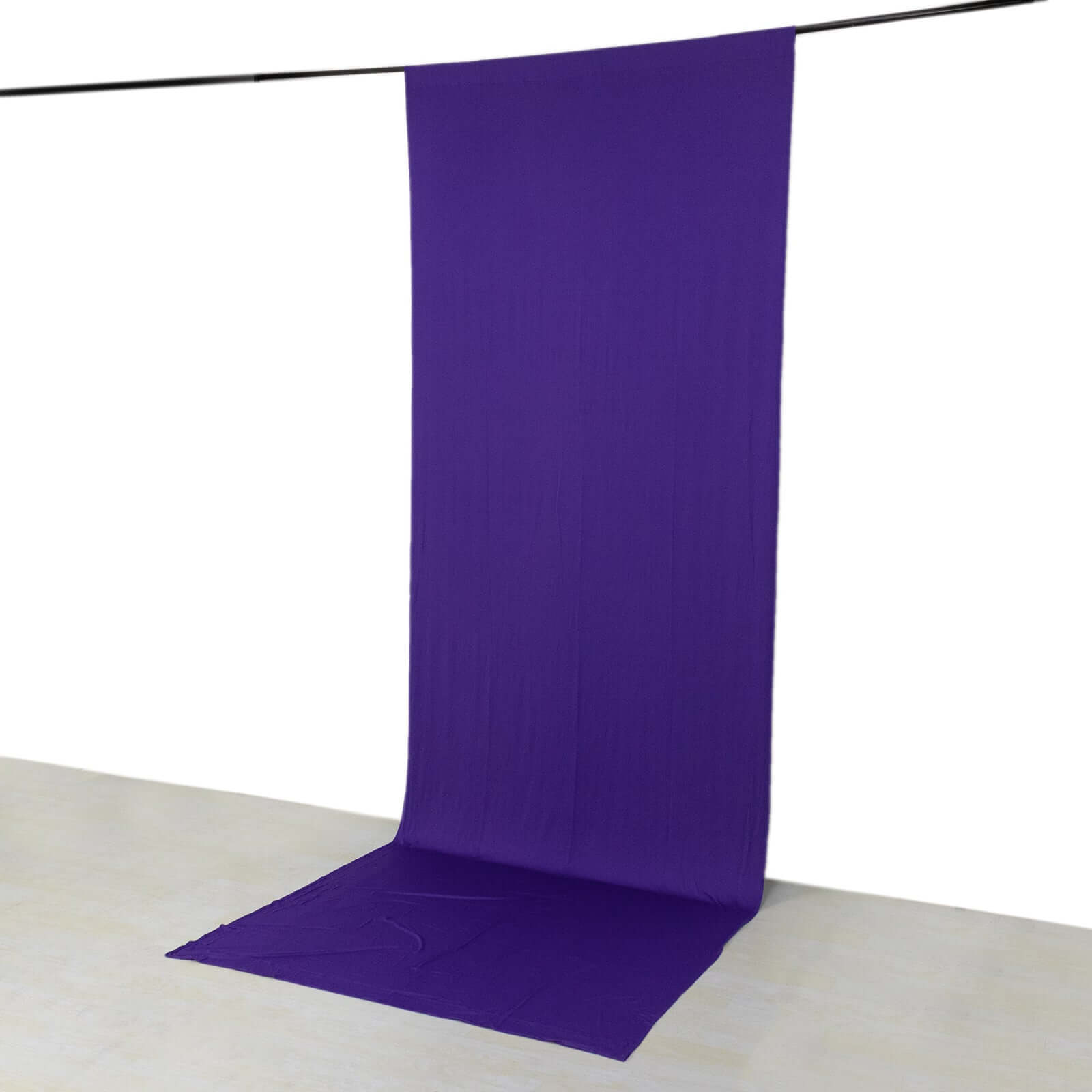 Purple 4-Way Stretch Spandex Event Curtain Drapes, Wrinkle Free Backdrop Event Panel with Rod Pockets - 5ftx14ft