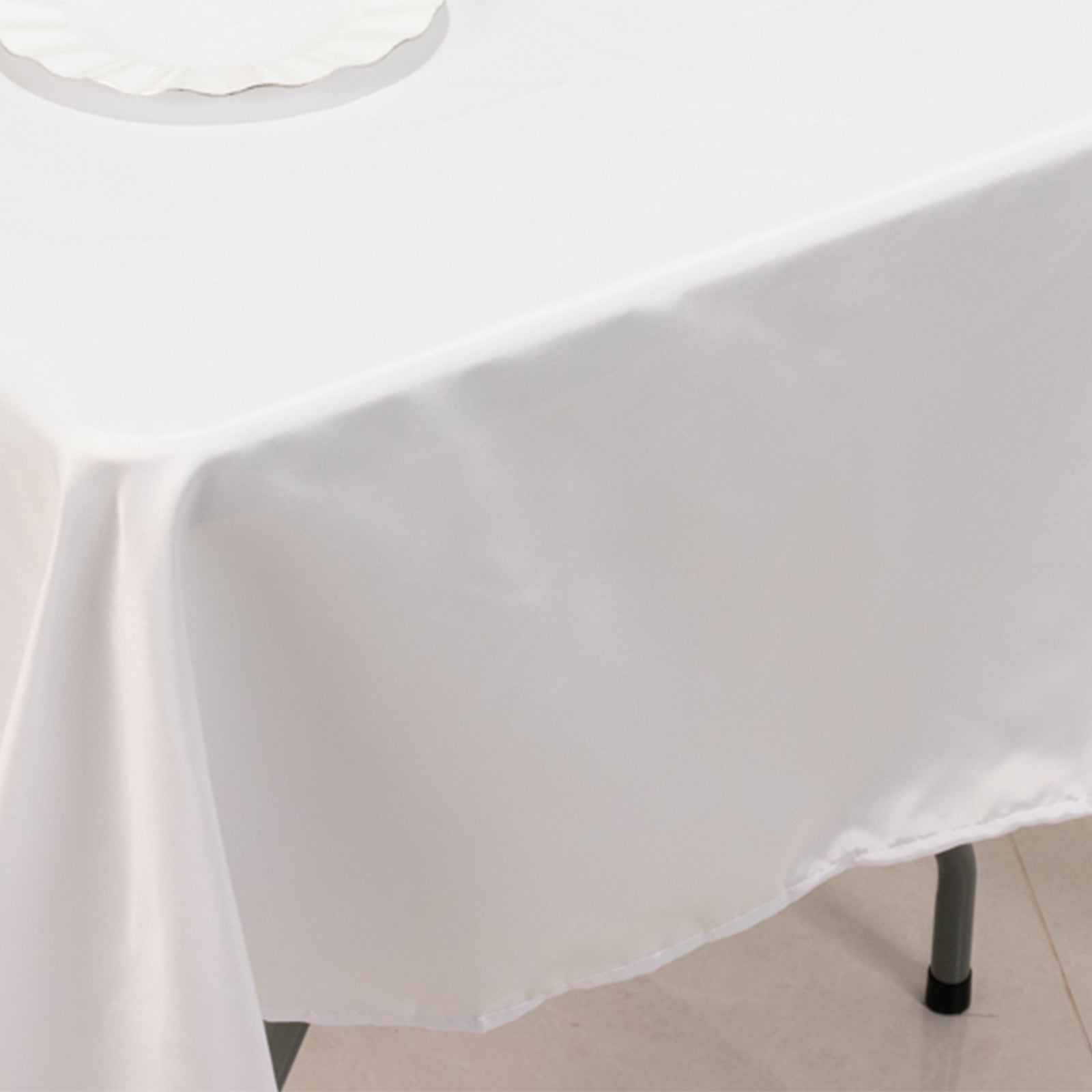 Lamour Satin 60x102 Rectangle Tablecloth White - Durable & Silky Soft Feel Table Cover for Weddings & Banquets