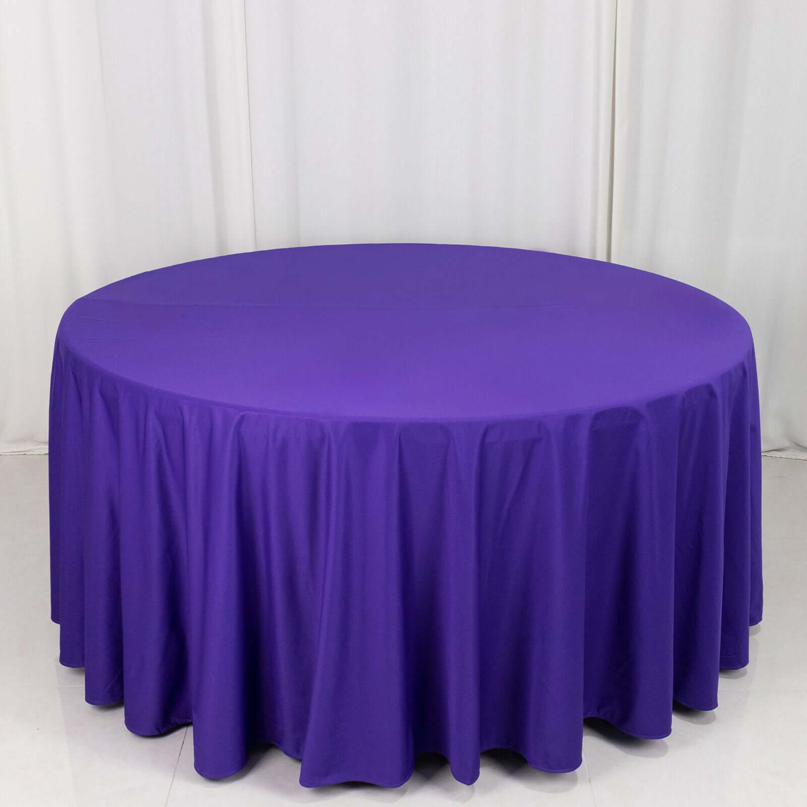 Premium Scuba Round 120 Tablecloth Purple - Wrinkle Free & Stain Resistant Seamless Table Cover