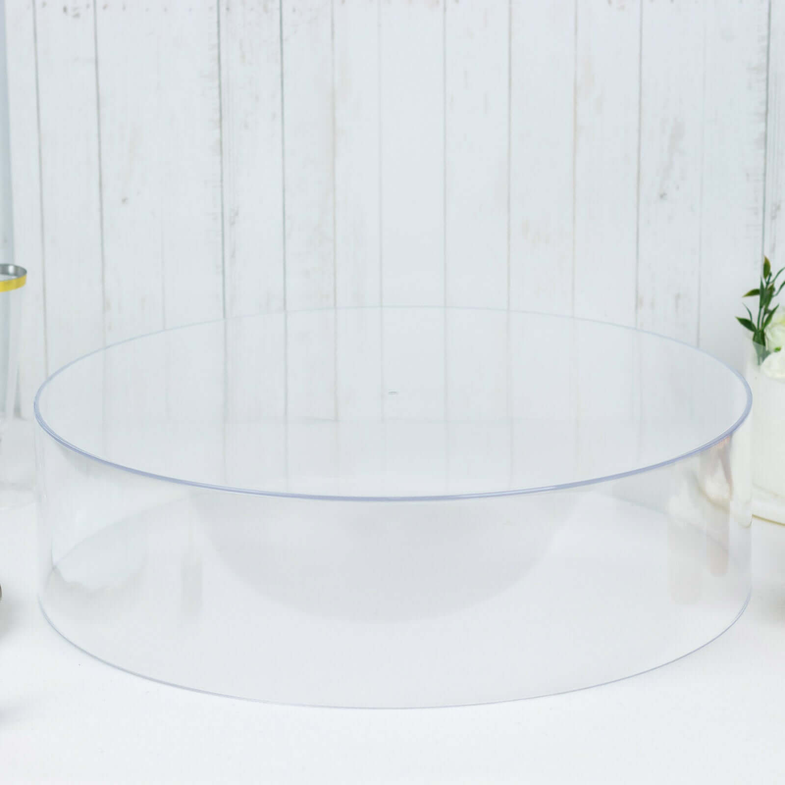 Acrylic Cake Stand Display Box Transparent Clear 18 Round - Decorative Pedestal Riser for Weddings