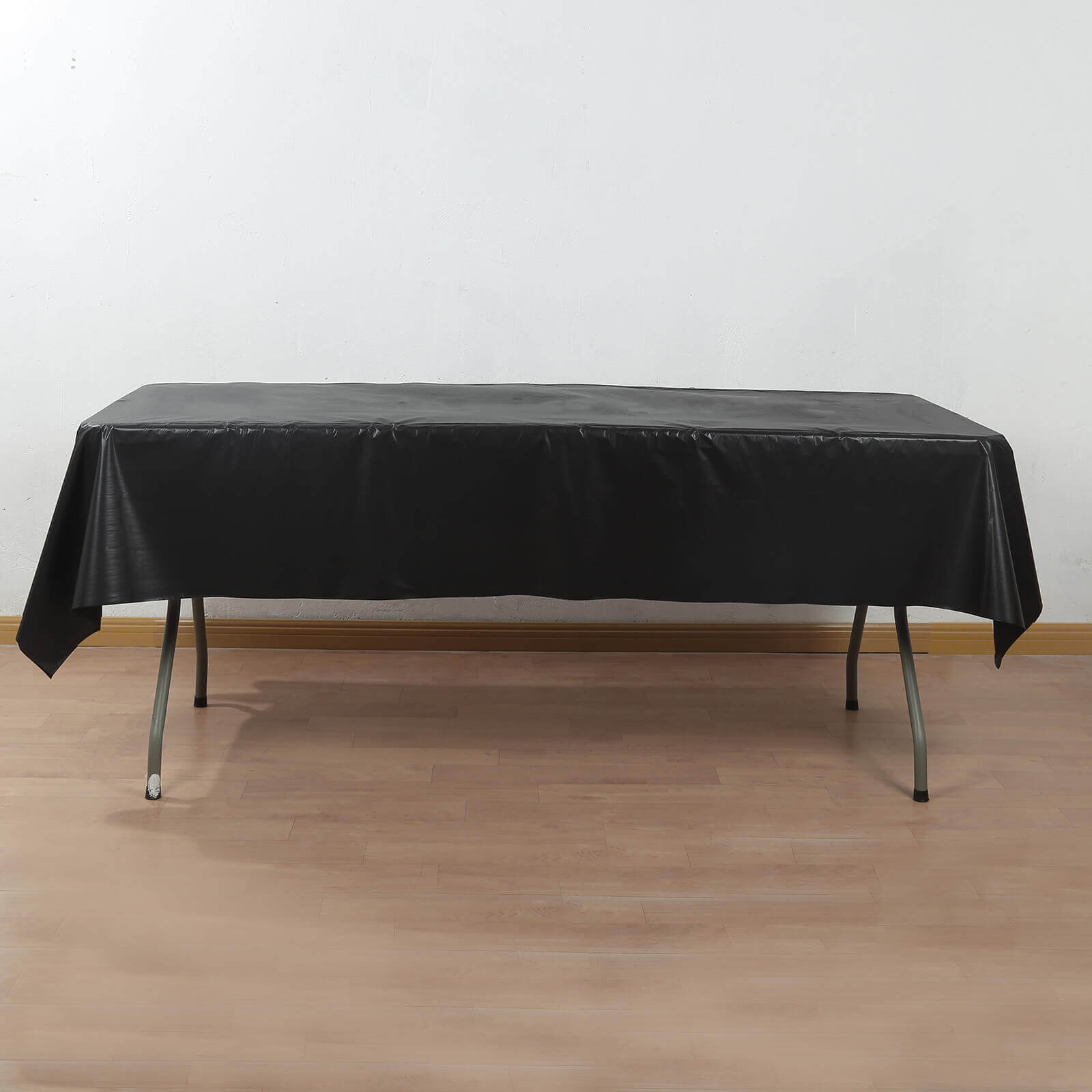 Plastic Table Cover Roll Black with Slide Cutter - Customizable Disposable Tablecloth Roll 54x300ft