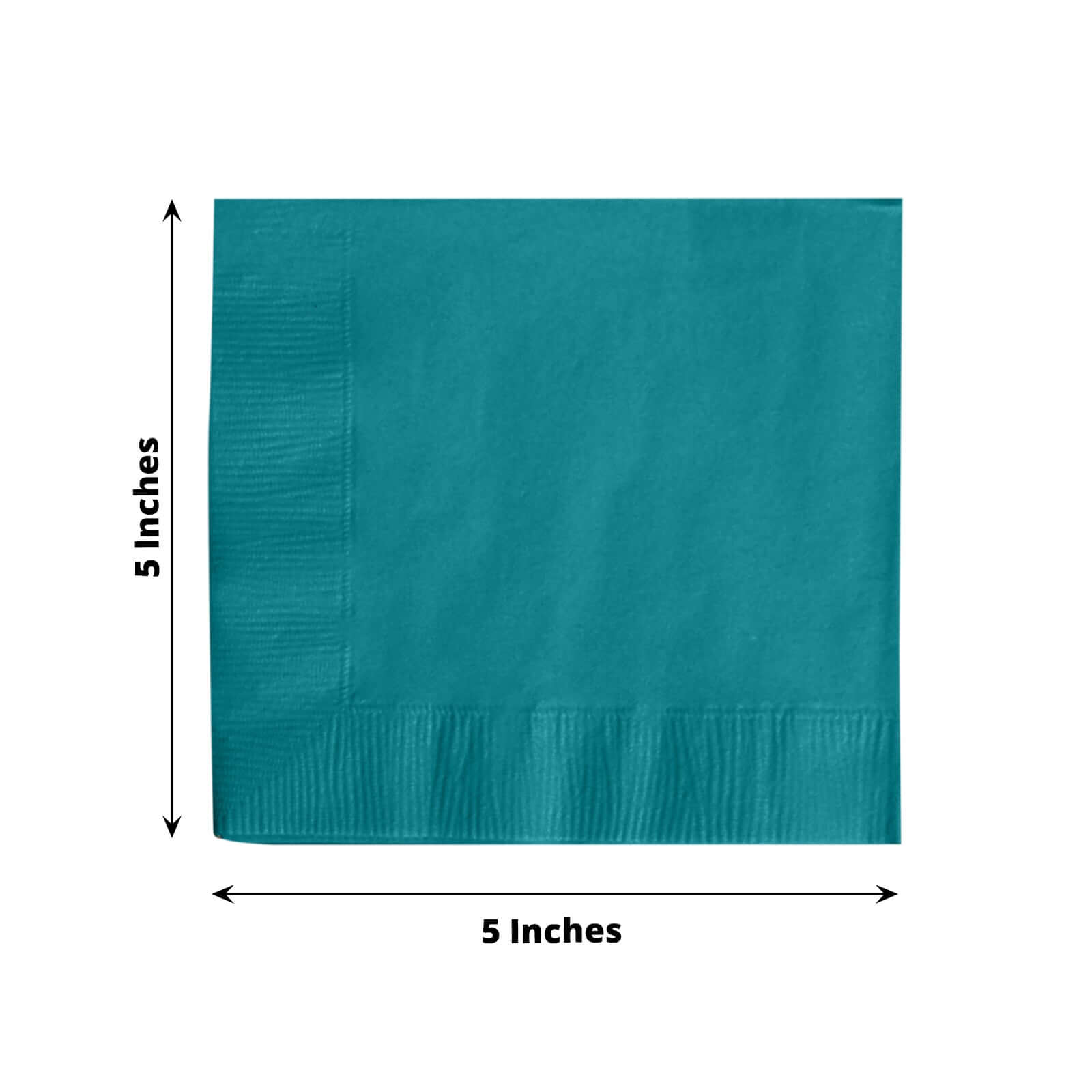 50-Pack Paper Beverage Napkins Turquoise - 2 Ply Disposable Soft 18GSM Cocktail Napkins 5x5