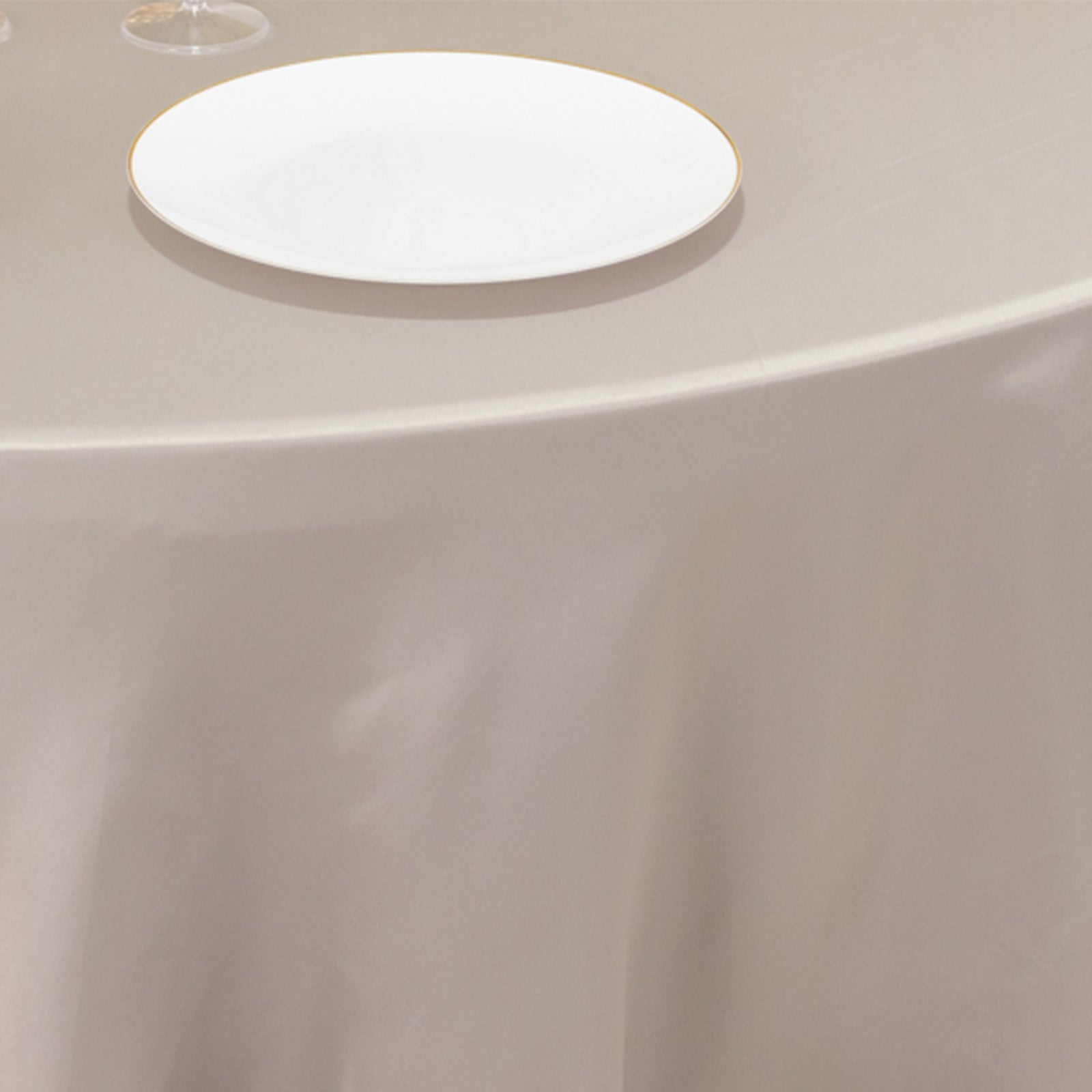 Lamour Satin 120 Round Tablecloth Silver - Seamless Table Cover with Soft Tempered Sheen