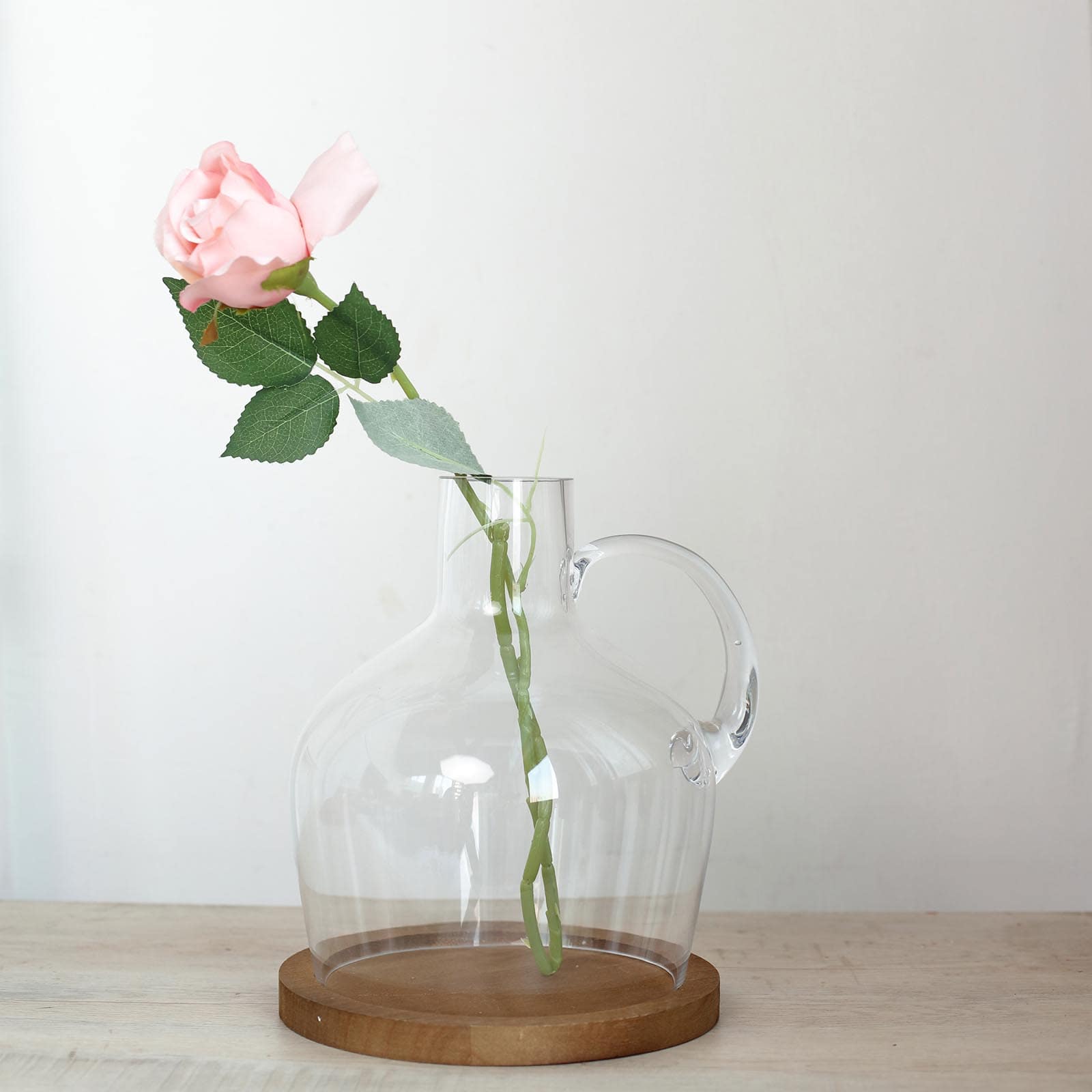 Glass Candle Holder Cloche Jar Dome Clear with Wooden Base - Stylish Centerpiece for Floral Displays 10