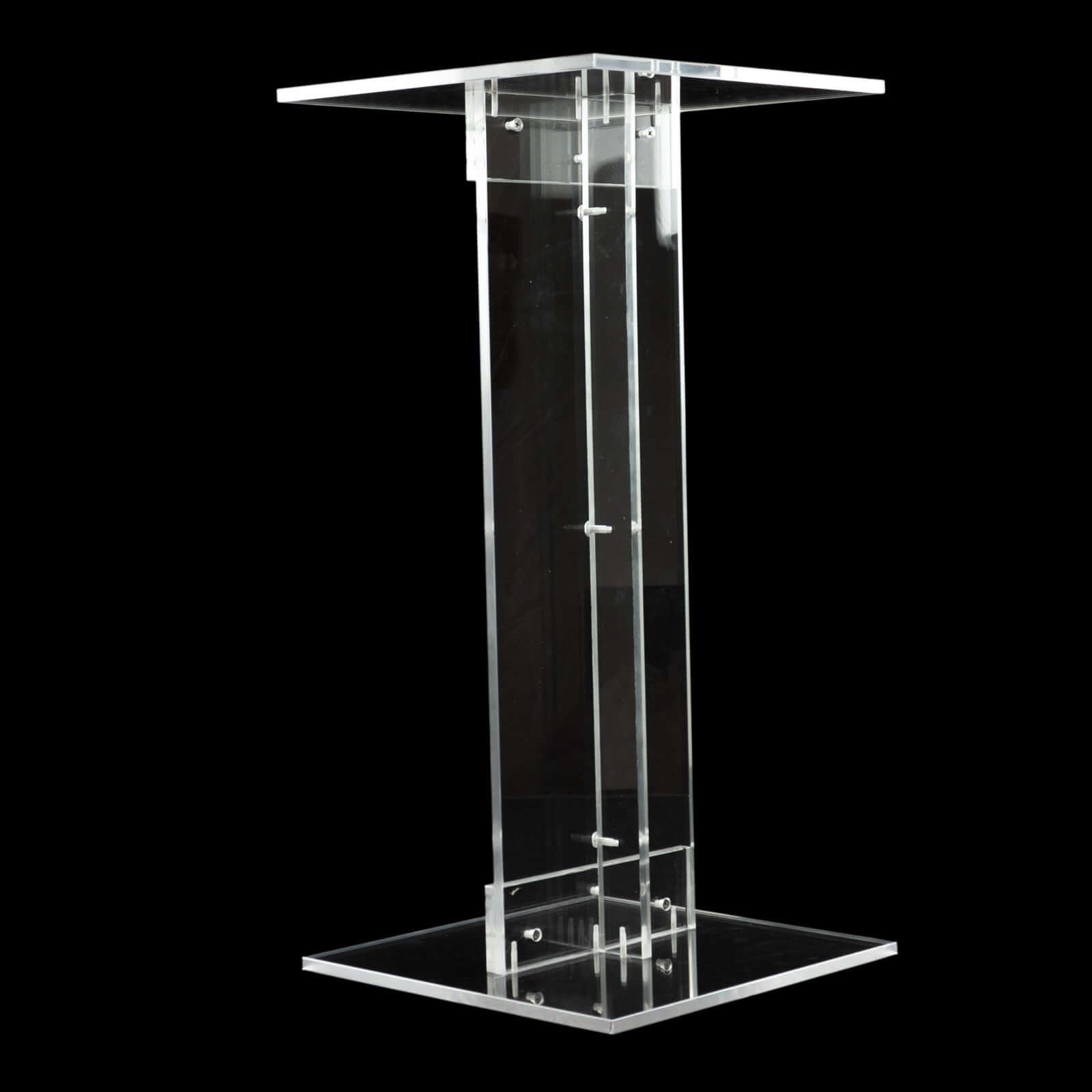 Acrylic Display Stand Flower Pedestal with Square Bases Clear - Durable 10mm Thick Wedding Centerpiece 24