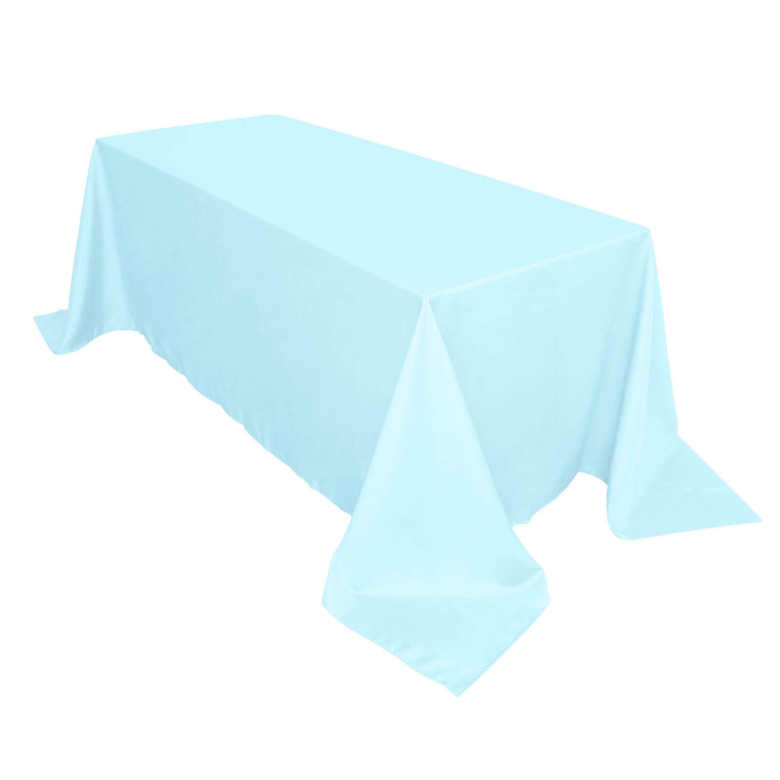 Polyester 90x132 Rectangle Tablecloth Light Blue - Seamless Wrinkle-Resistant Table Cover