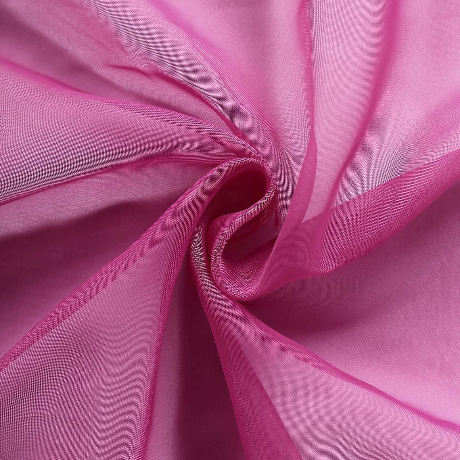 5 Pack Premium Chiffon Chair Sashes Fuchsia - Soft & Lightweight Designer Chair Bows 22x78