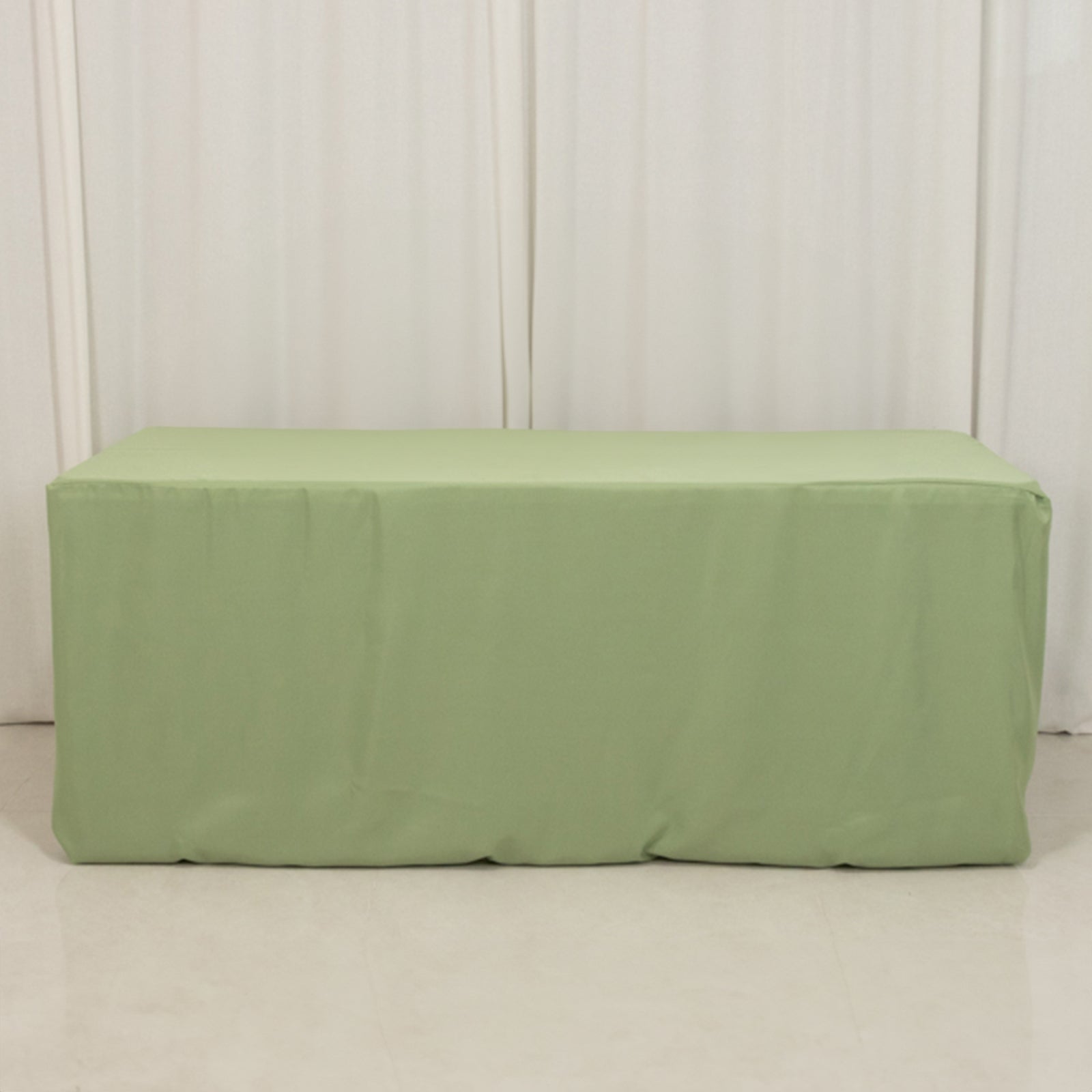 Fitted Polyester 72x30 Rectangle Tablecloth Sage Green - Durable and Easy to Maintain Table Cover