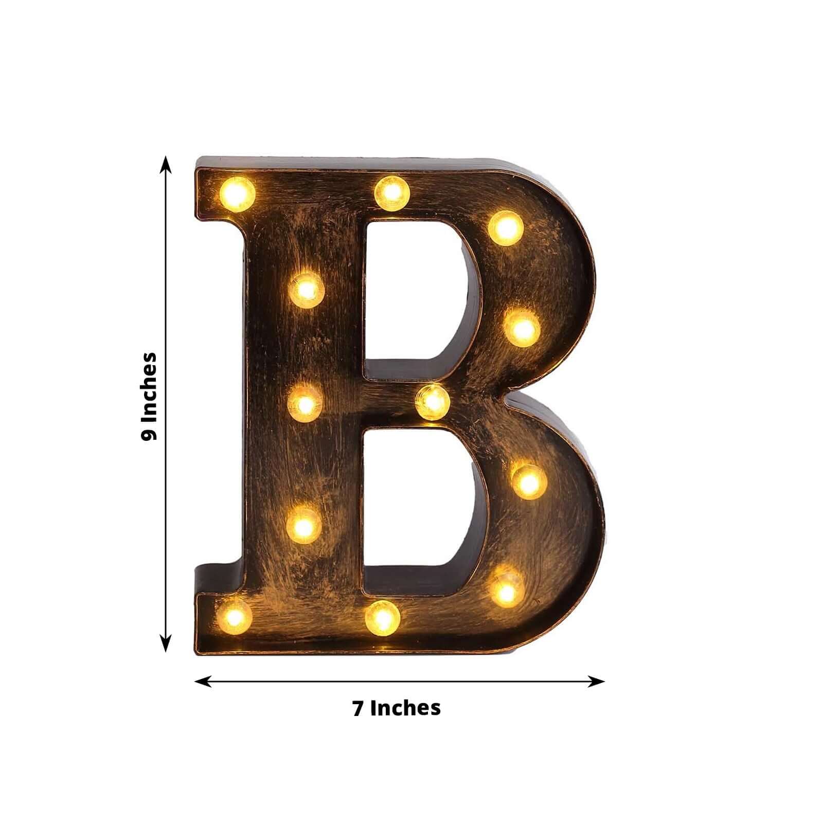 LED Marquee Letter B Industrial Style Antique Black - Light-Up Alphabet Sign for Weddings & Displays 9