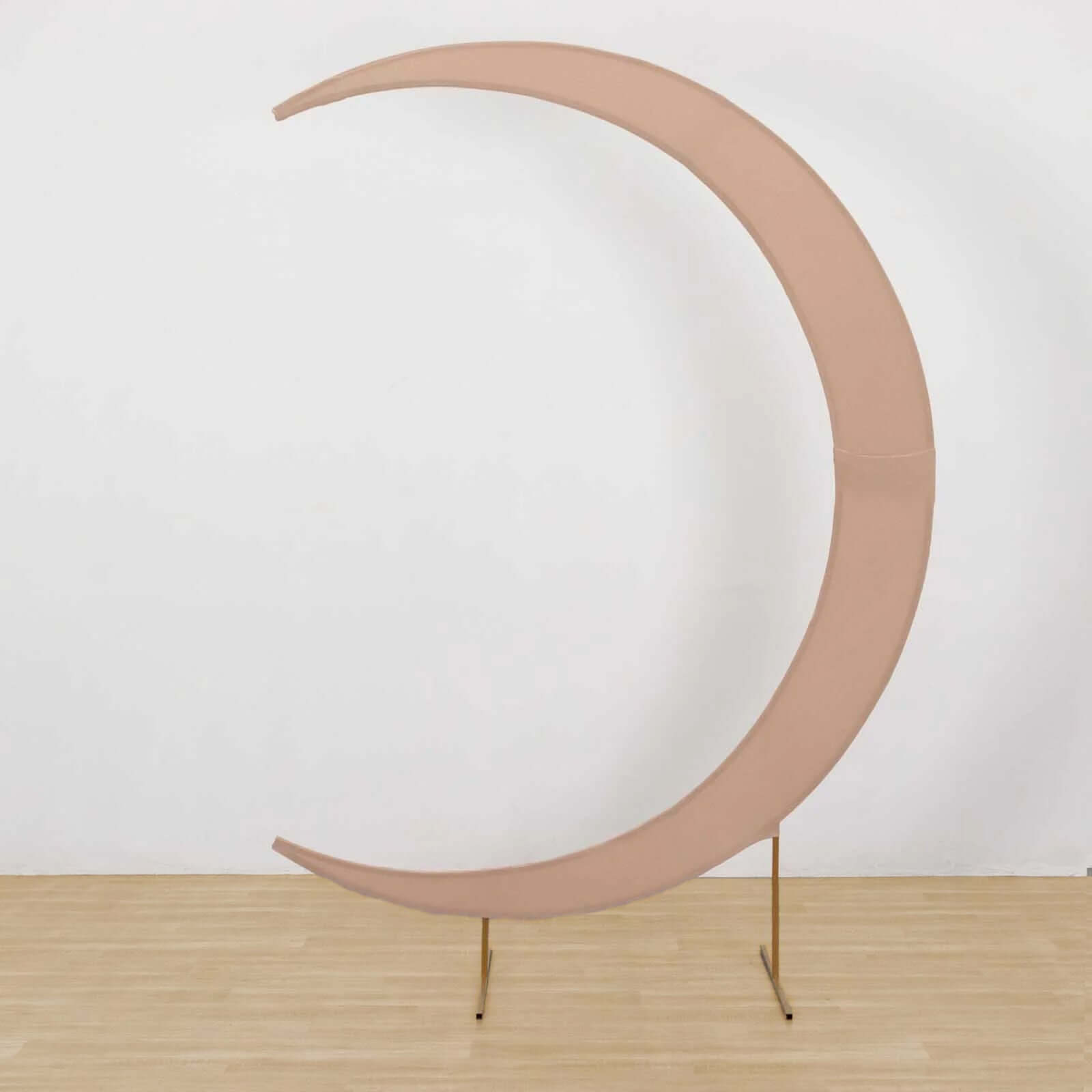 7.5ft Nude Spandex Crescent Moon Wedding Arch Cover, Custom Fitted Chiara Backdrop Stand Cover