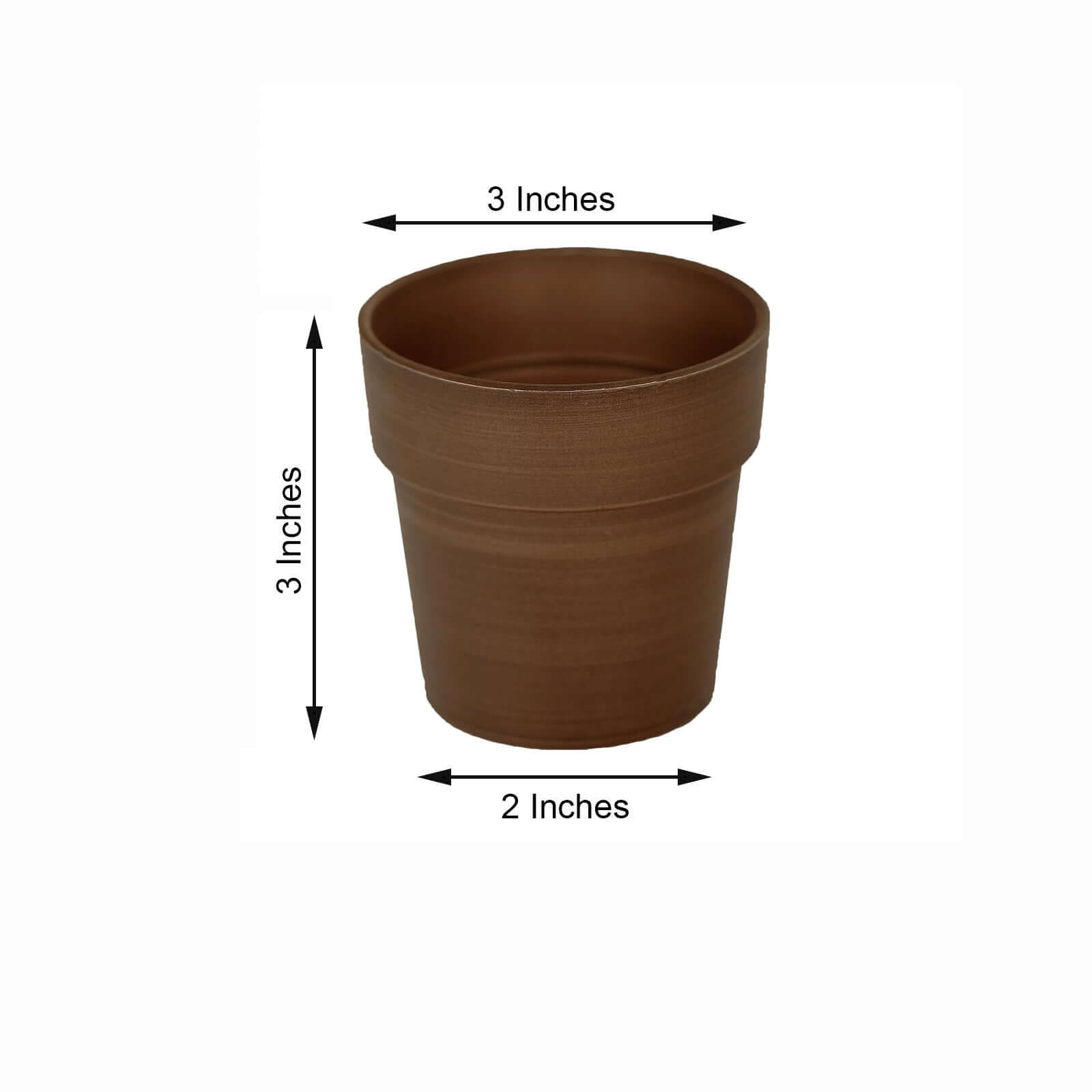 3-Pack Flower Plant Pots Small Design Rustic Brown - Plastic Indoor Decorative Planters 3