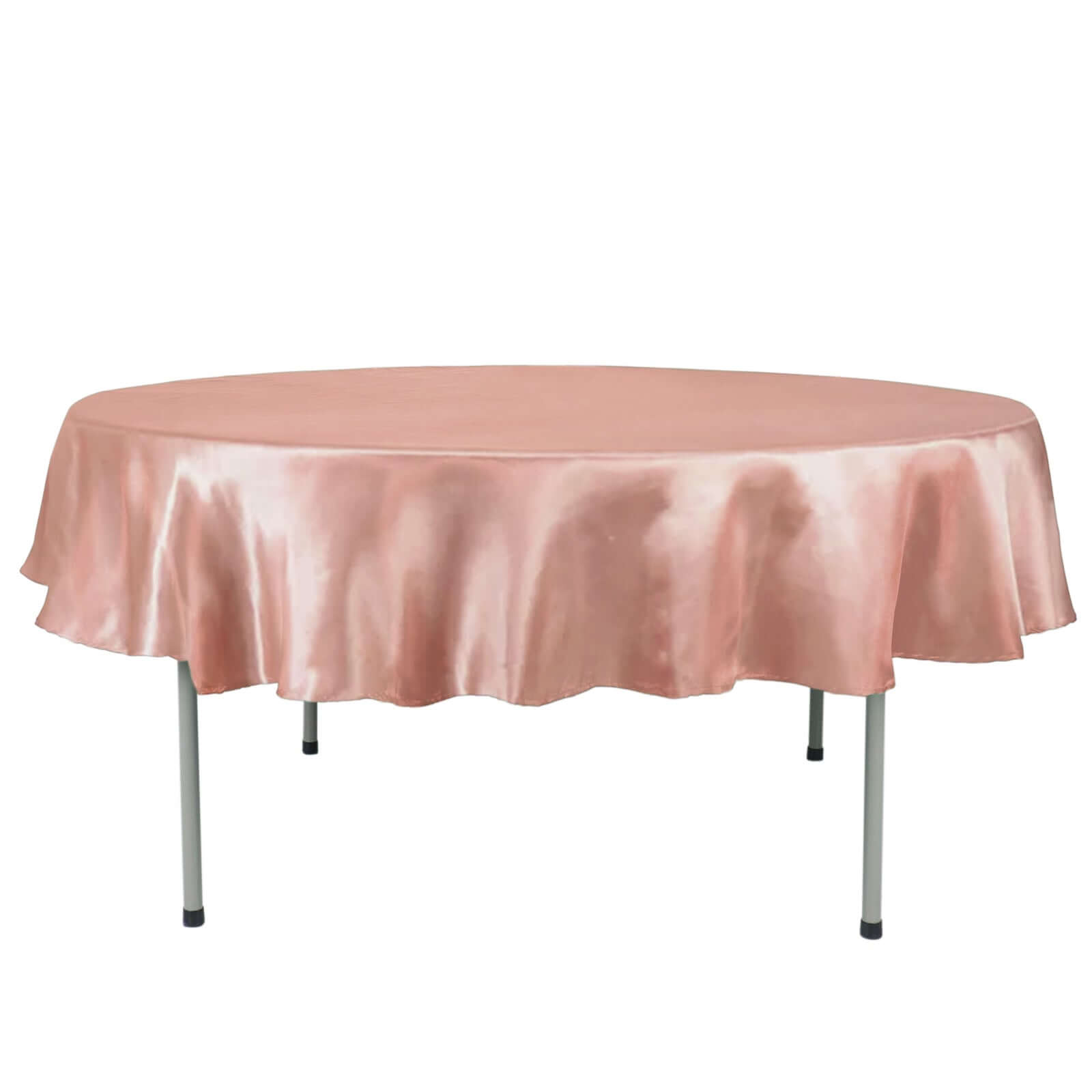 Satin 90 Round Tablecloth Dusty Rose - Smooth and Lustrous Table Cover