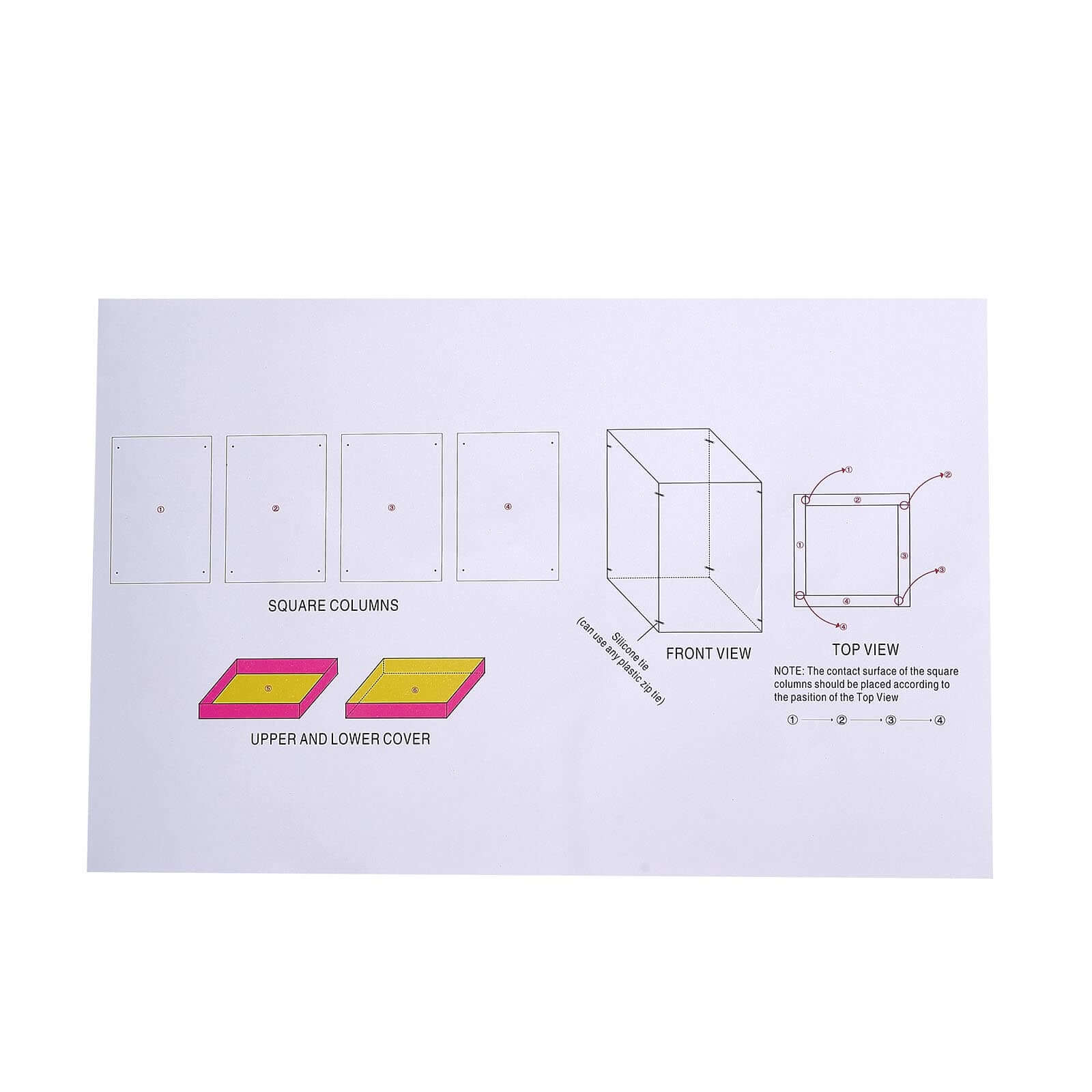 24 Clear Acrylic Display Box, Transparent Pedestal Riser with Interchangeable Lid and Base