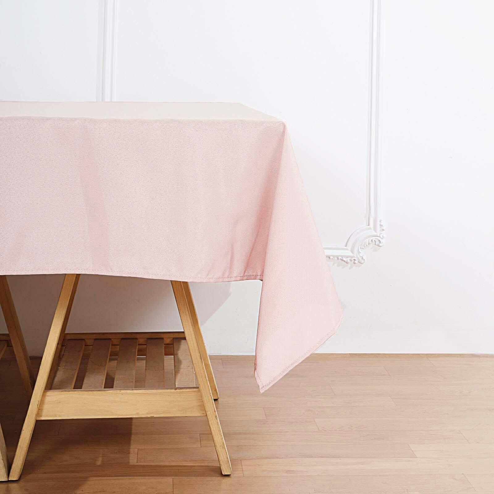 Polyester 70x70 Table Overlay Square Tablecloth Blush - Wrinkle-Resistant & Durable Table Cover