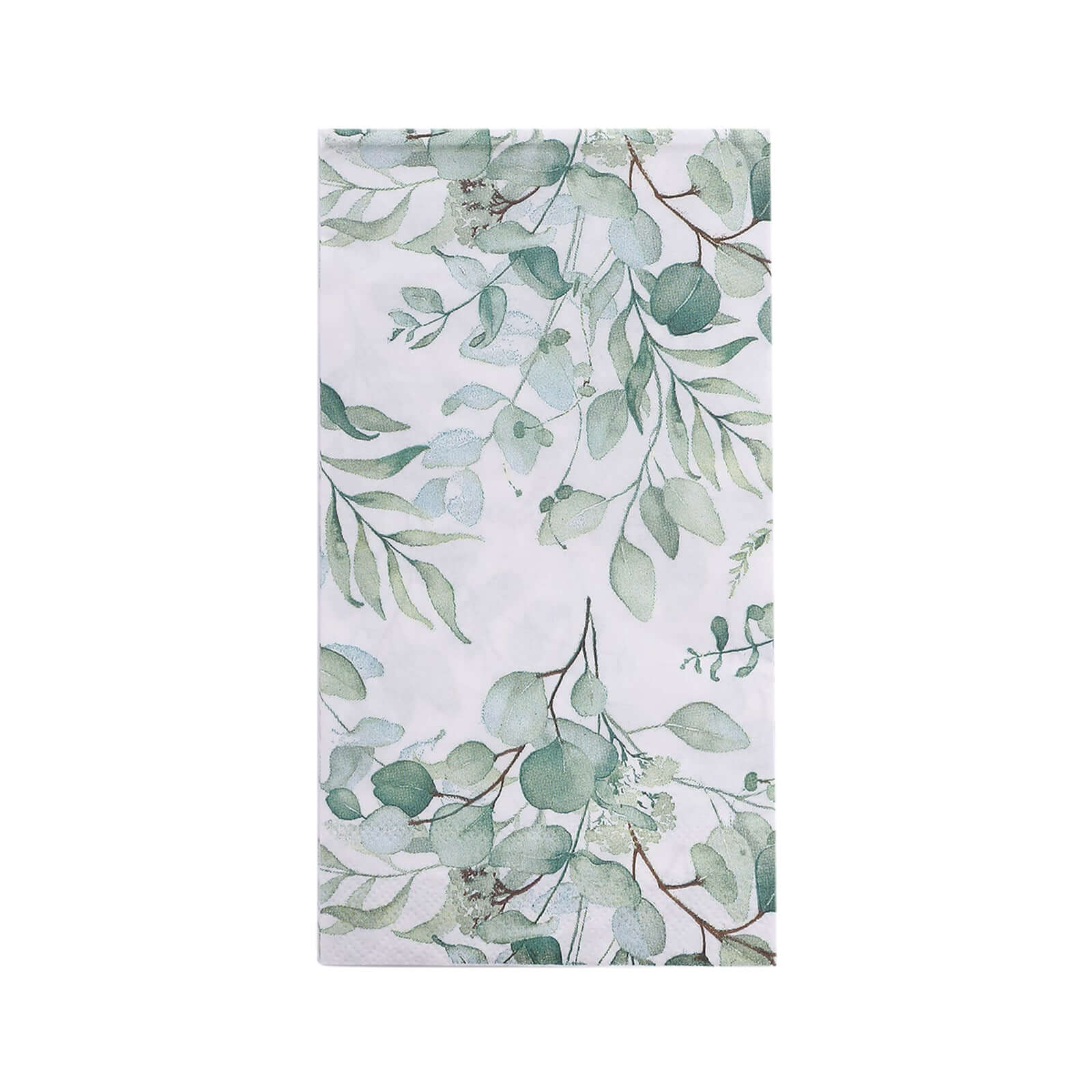 20-Pack Paper Dinner Napkins Green with Eucalyptus Leaf Print 2 Ply - Stylish Boho Napkins for Events