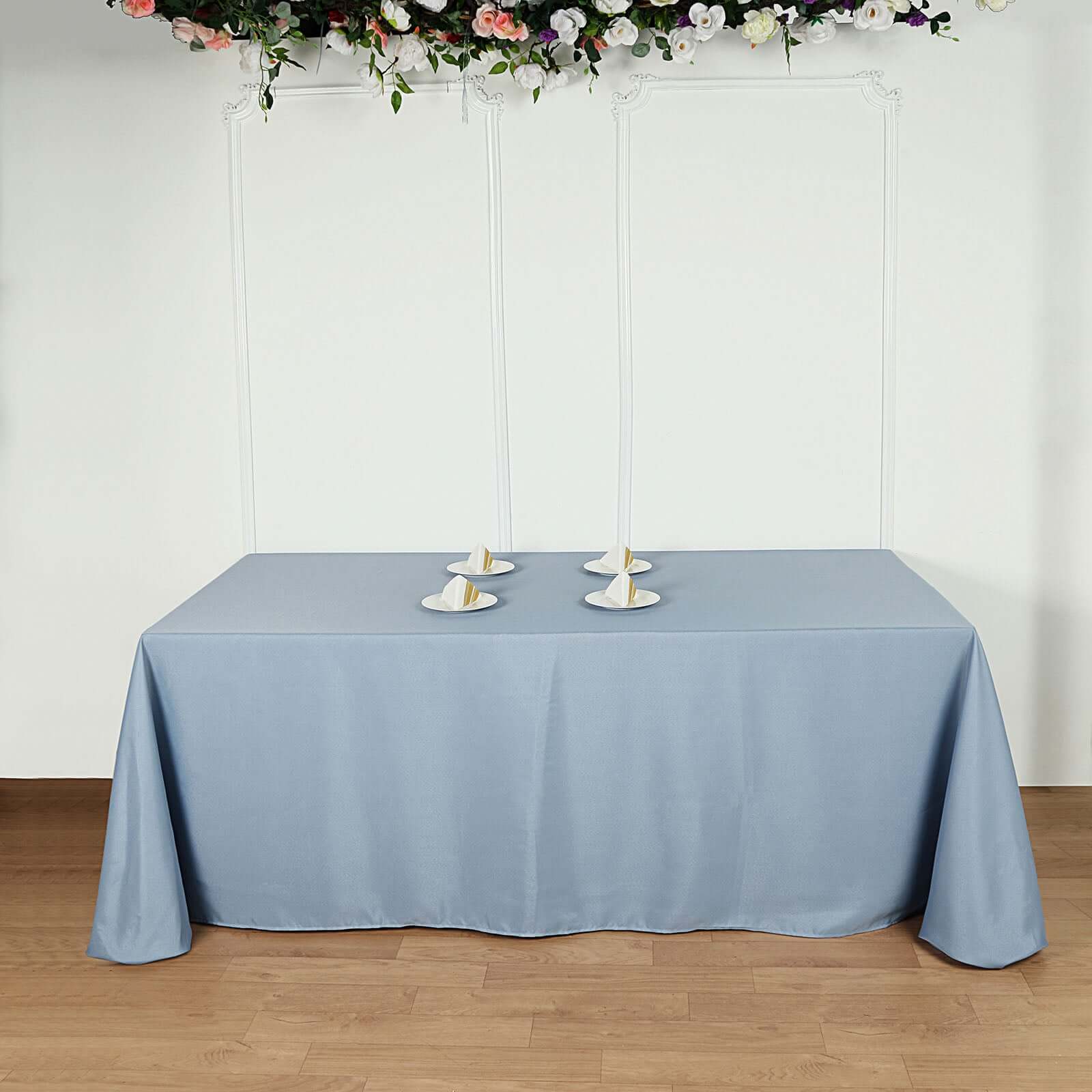 Polyester 90x156 Rectangle Tablecloth Dusty Blue - Seamless Wrinkle-Resistant Table Cover