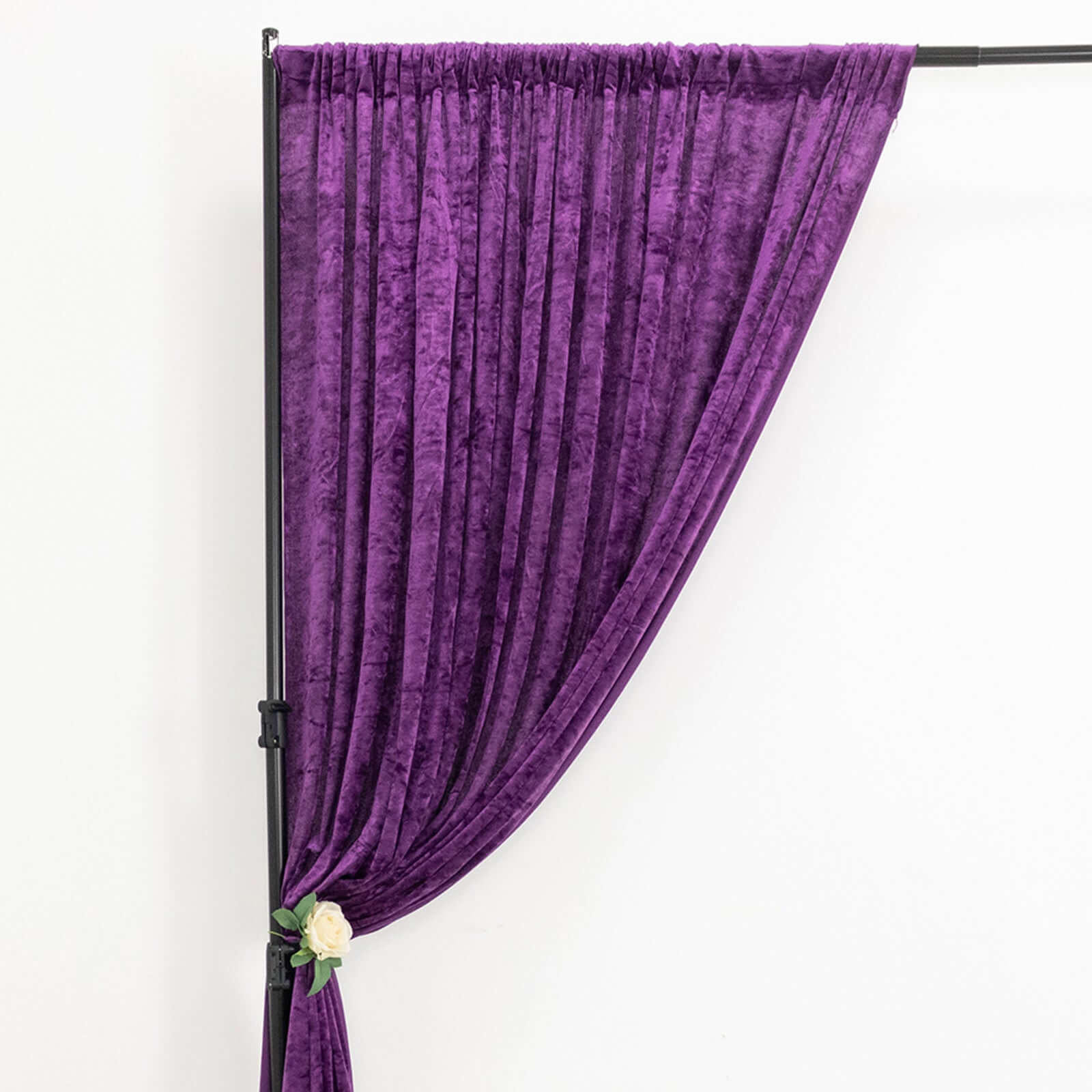 8ftx8ft Purple Premium Smooth Velvet Event Curtain Drapes, Privacy Backdrop Event Panel with Rod Pocket