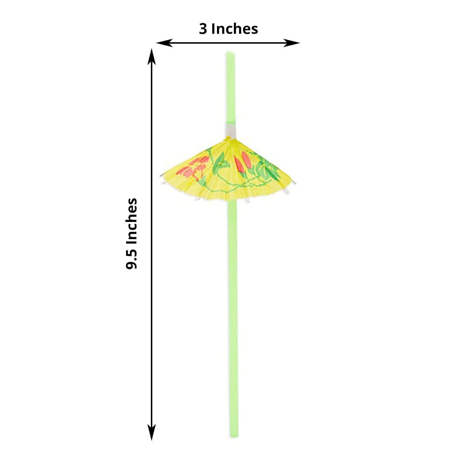 50-Pack Umbrella Drinking Straws Multi-Colored - Fun Disposable Straws for Tropical Parties 10