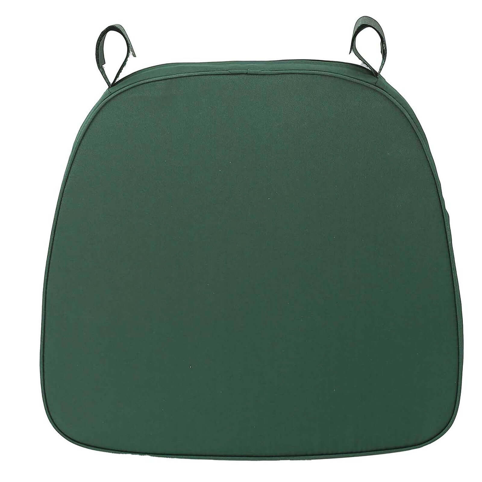 Chiavari Chair Cushion with 1.5 Thick Memory Foam and Ties Hunter Emerald Green - Stylish Removable Cover for Comfort