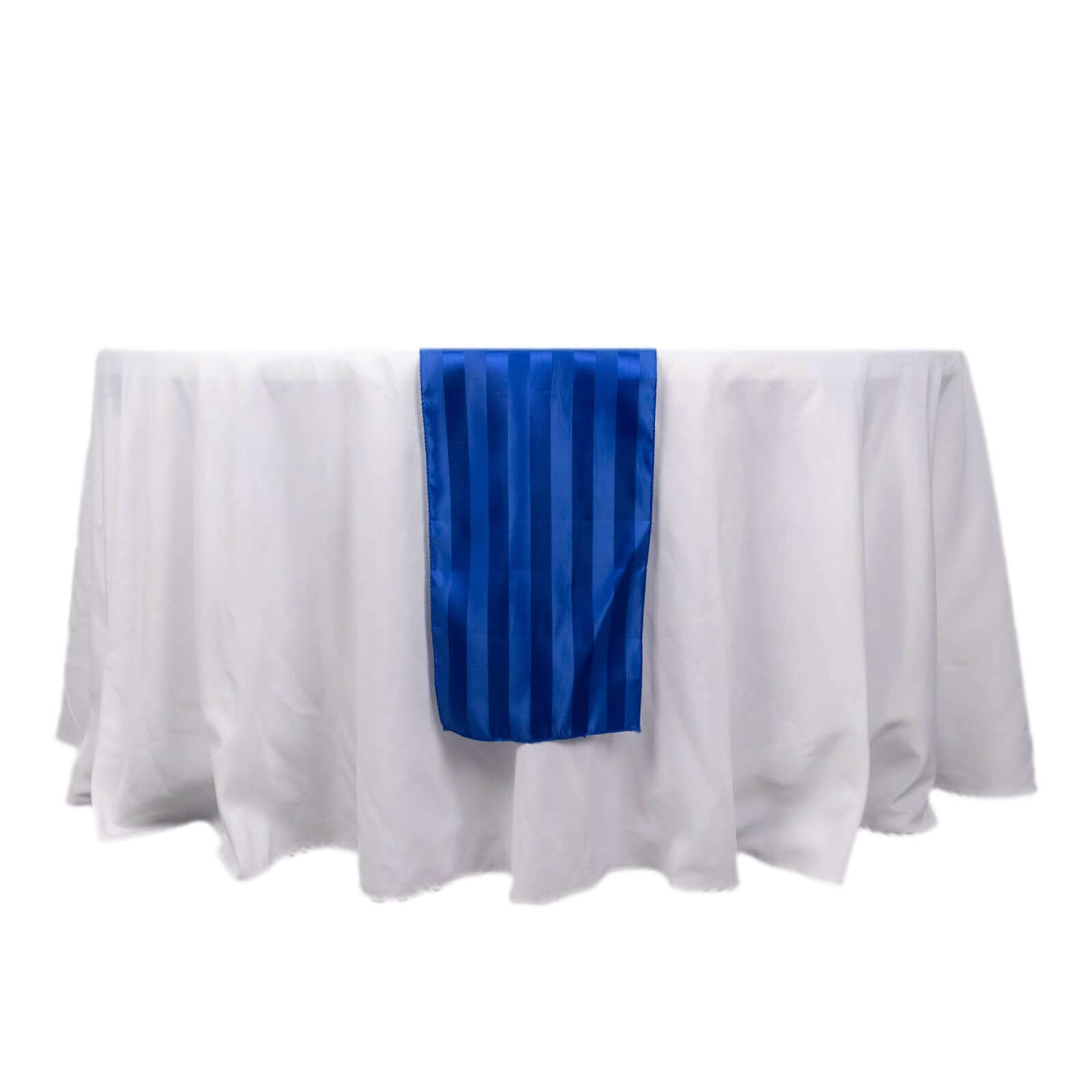 Satin 12x108 Table Runner Royal Blue - Stripe Table Decor