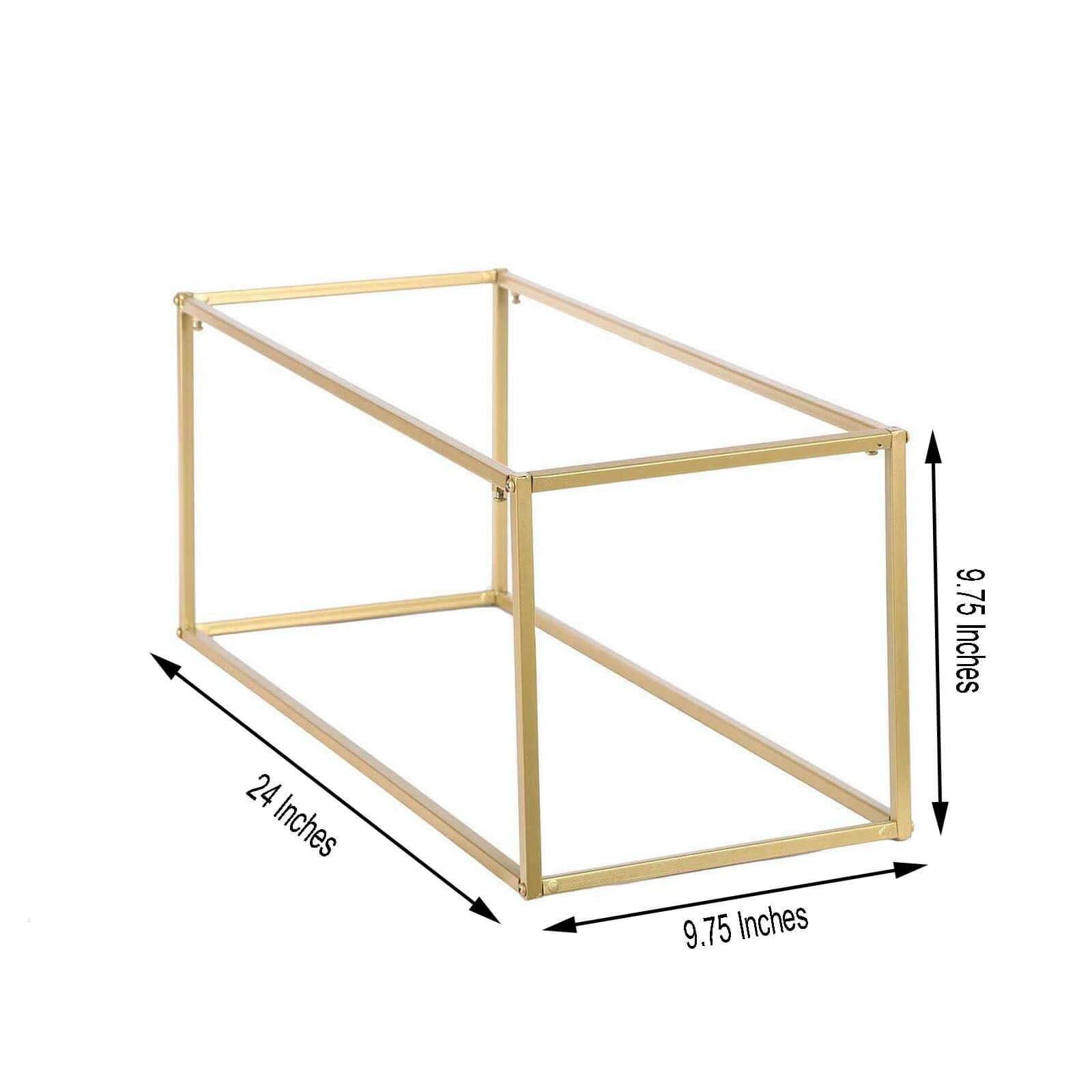 2-Pack Wedding Flower Stand Gold Metal Geometric Column Frame Rectangular - Versatile Floral Pedestal for Sophisticated Arrangements 24