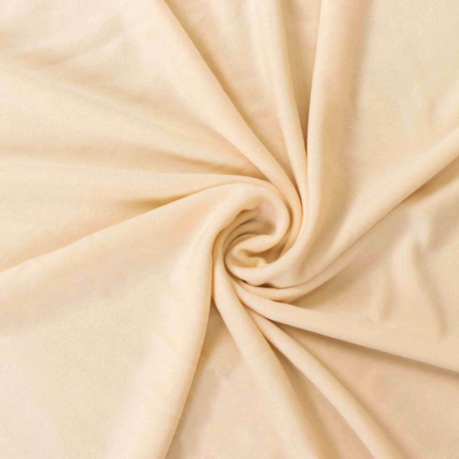 Set of 5 Beige Spandex Rectangle Pedestal Stand Covers, Stretchable Pillar Prop Covers - 160 GSM