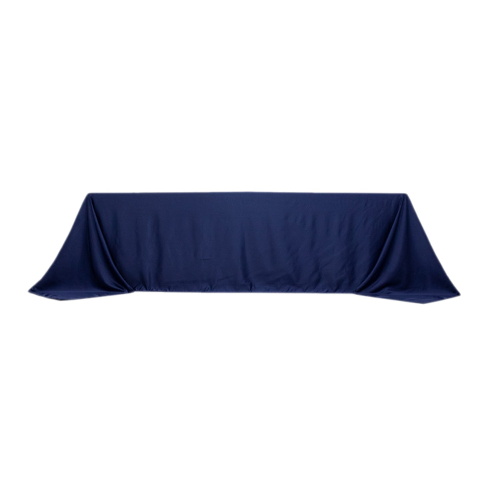 Lamour Satin 90x156 Rectangle Tablecloth Navy Blue - Luxurious, Soft Seamless Table Cover