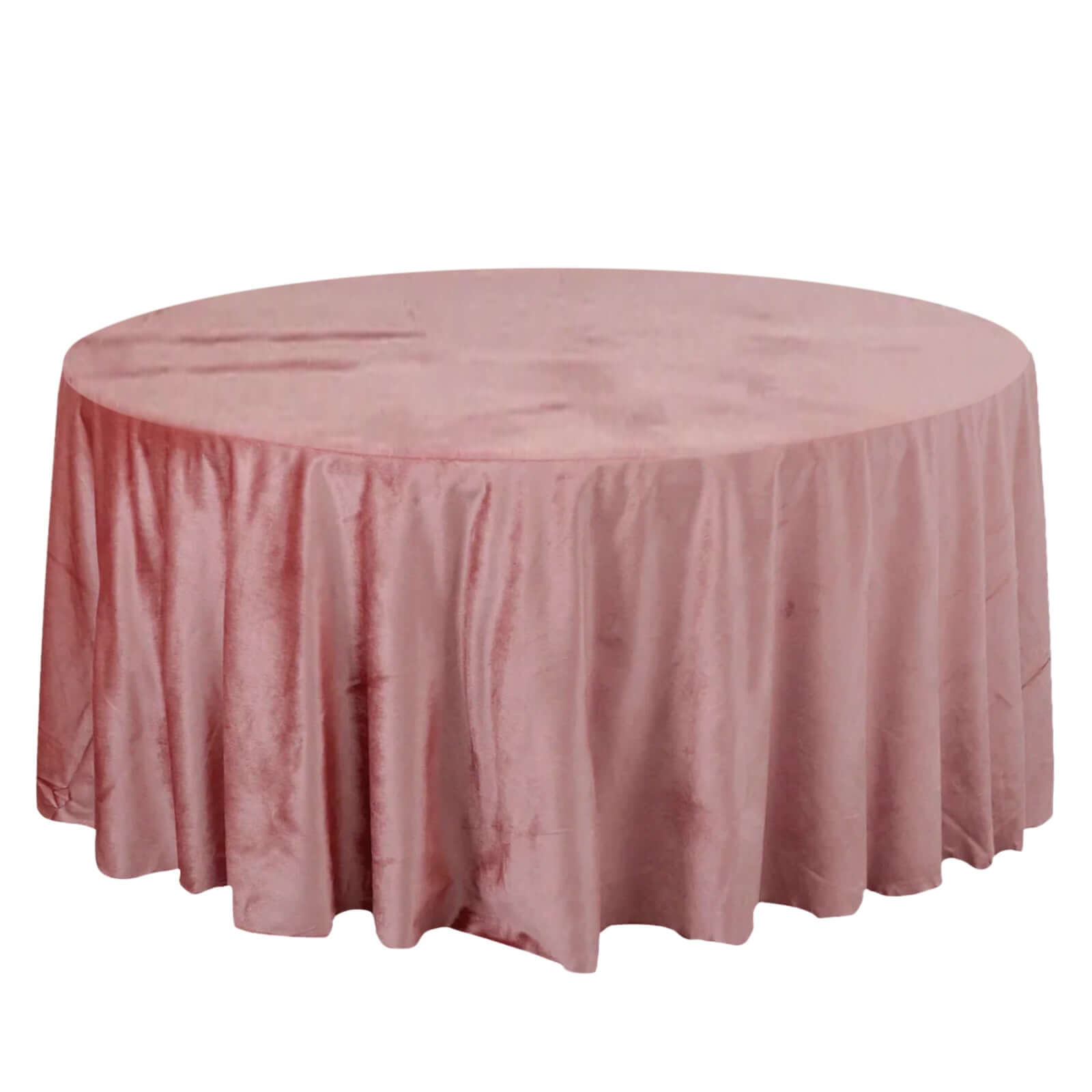 Premium Velvet 120 Round Tablecloth Dusty Rose - Reusable Soft & Seamless Table Cover