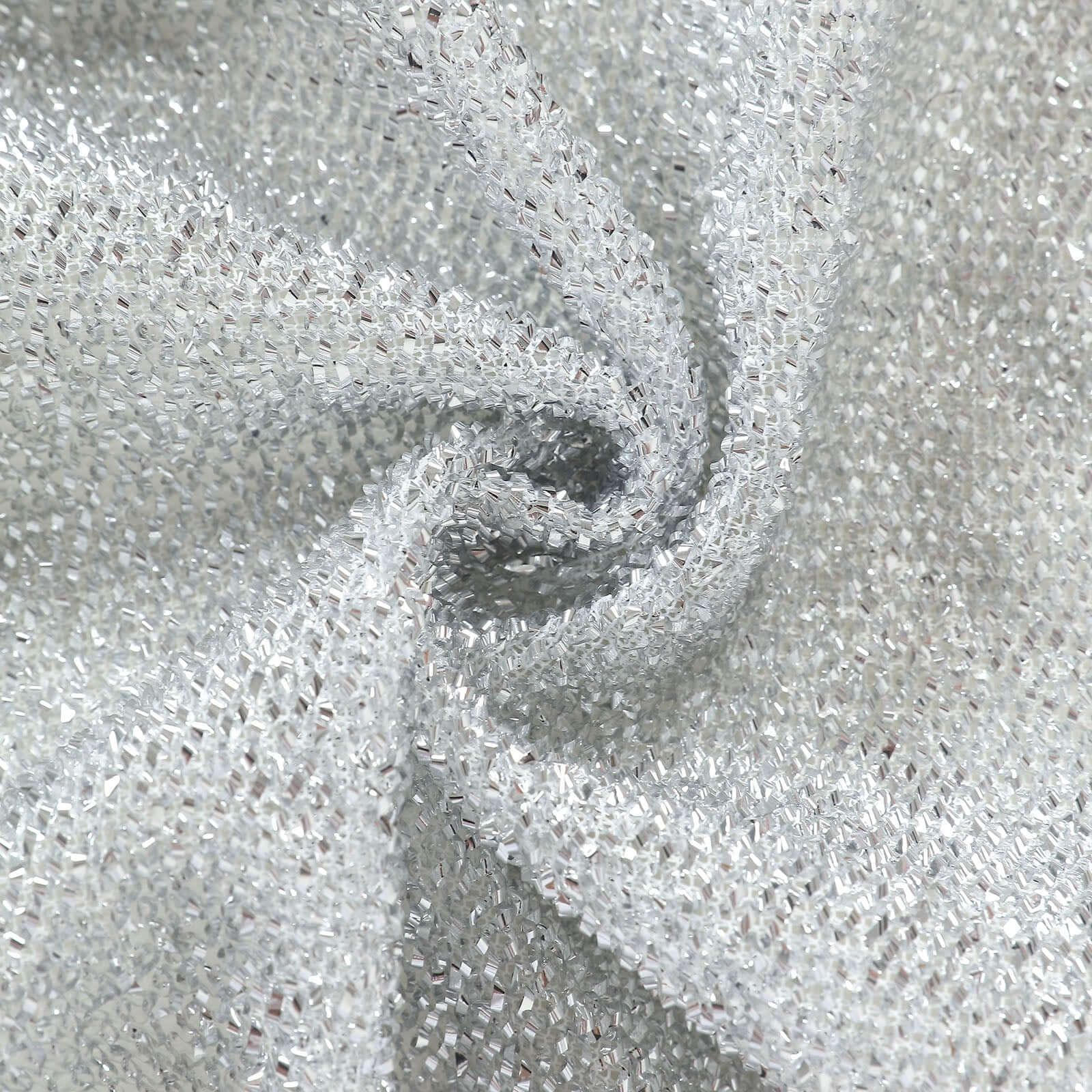 6ft Silver Shimmer Tinsel Spandex Chiara Backdrop Stand Cover For Fitted Round Top Wedding Arch