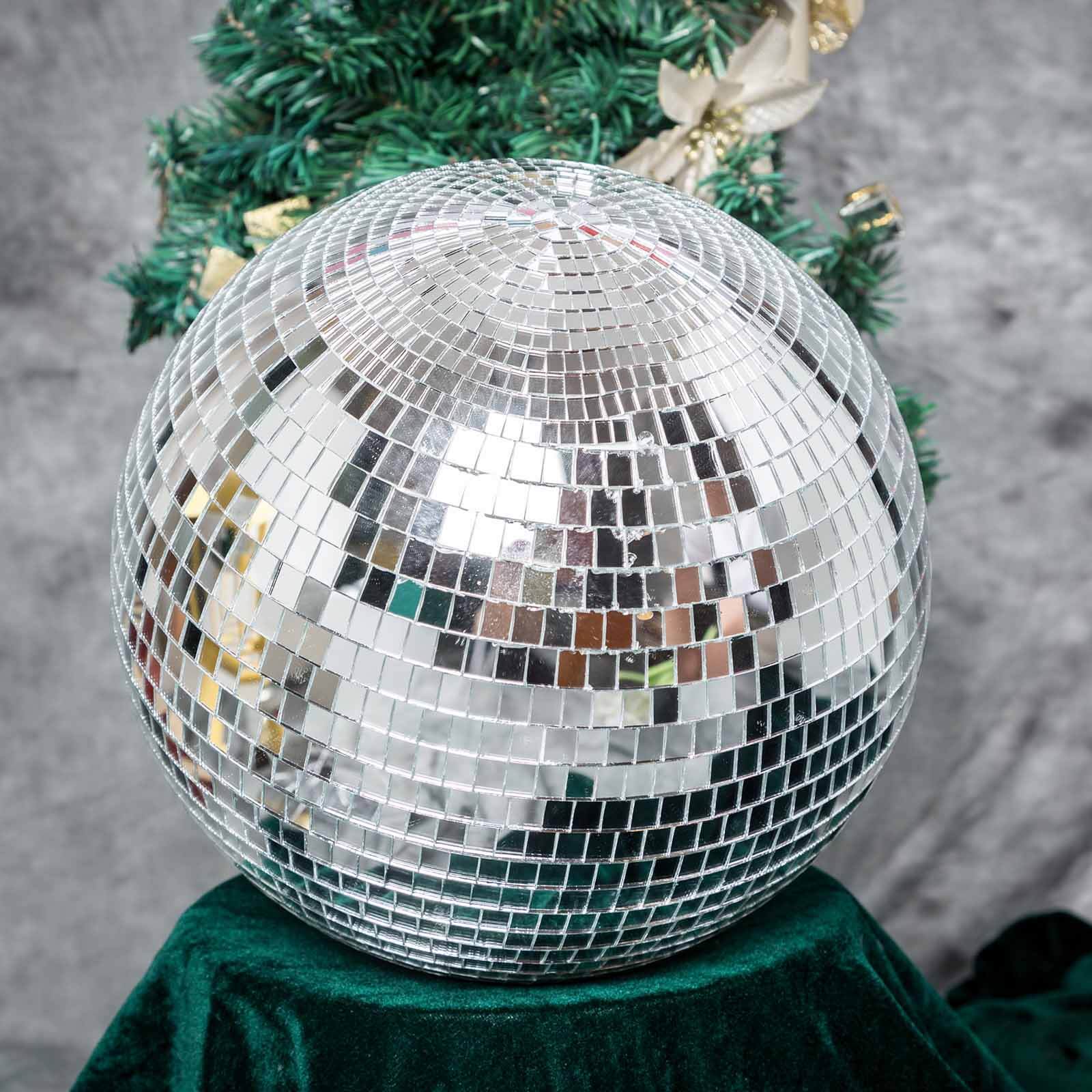 16 Large Silver Foam Disco Mirror Ball With Hanging Swivel Ring, Holiday Party Decor