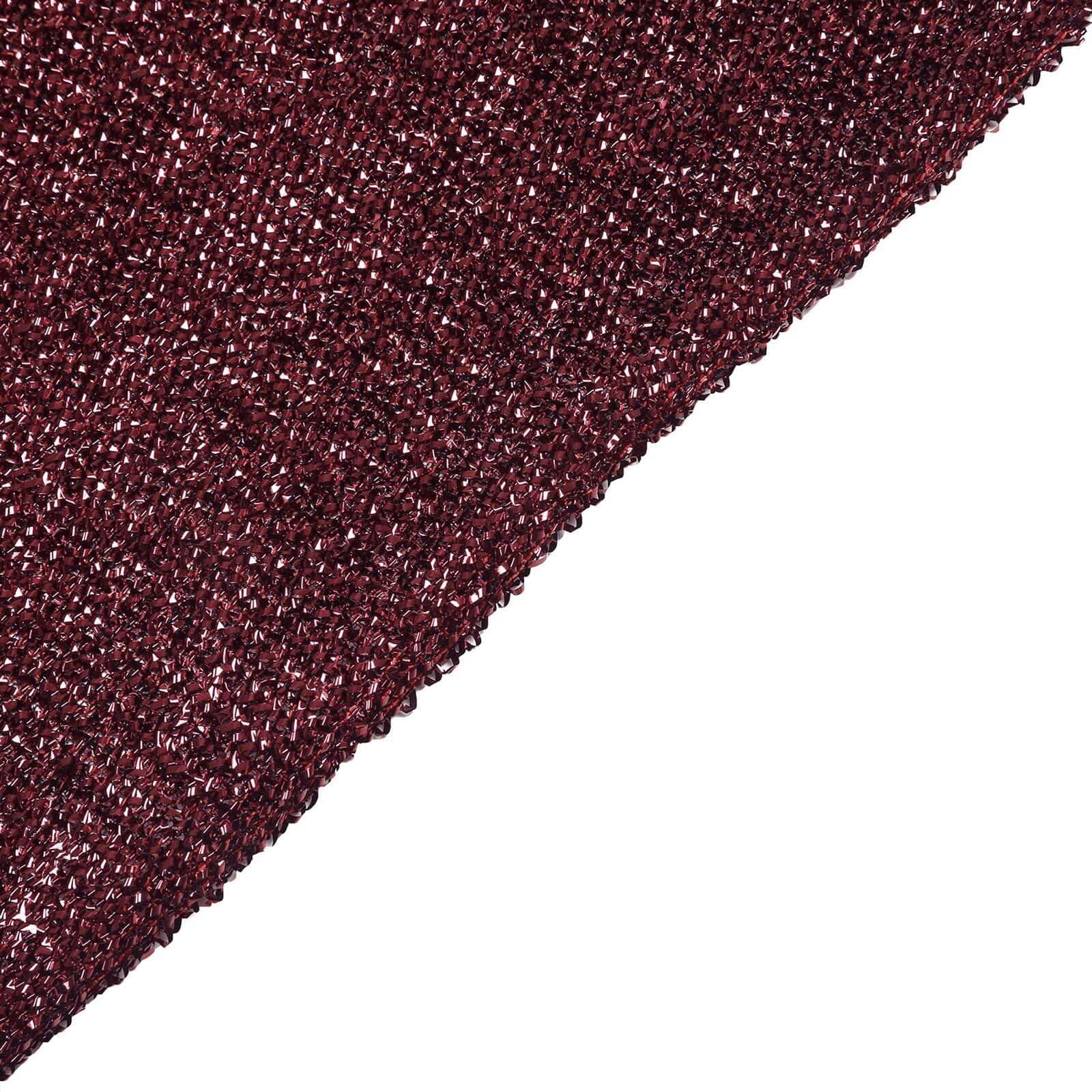 8ftx7ft Burgundy Metallic Shimmer Tinsel Spandex Hexagon Wedding Arbor Cover, 2-Sided Backdrop