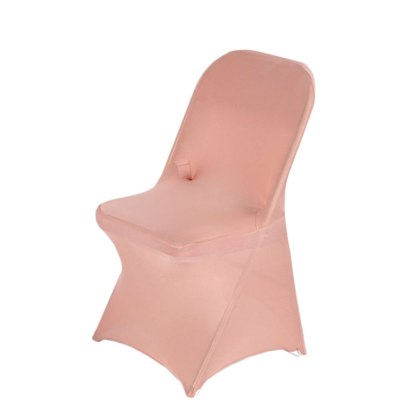 Stretch Spandex Chair Cover Dusty Rose for Folding Chairs - Reusable & Wrinkle-Resistant 160GSM Fitted Slipcover