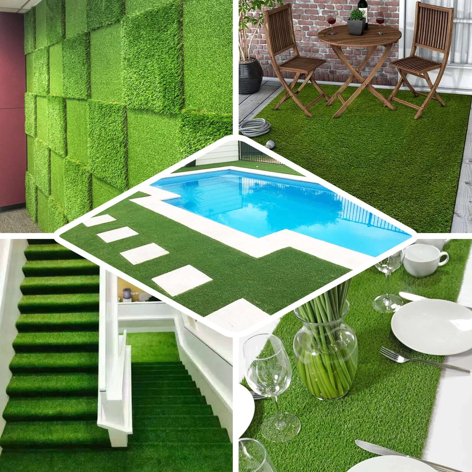 Synthetic Garden Mat Artificial Grass Rug Green - Versatile Landscape Turf for Indoor and Outdoor Use 5ftx3ft