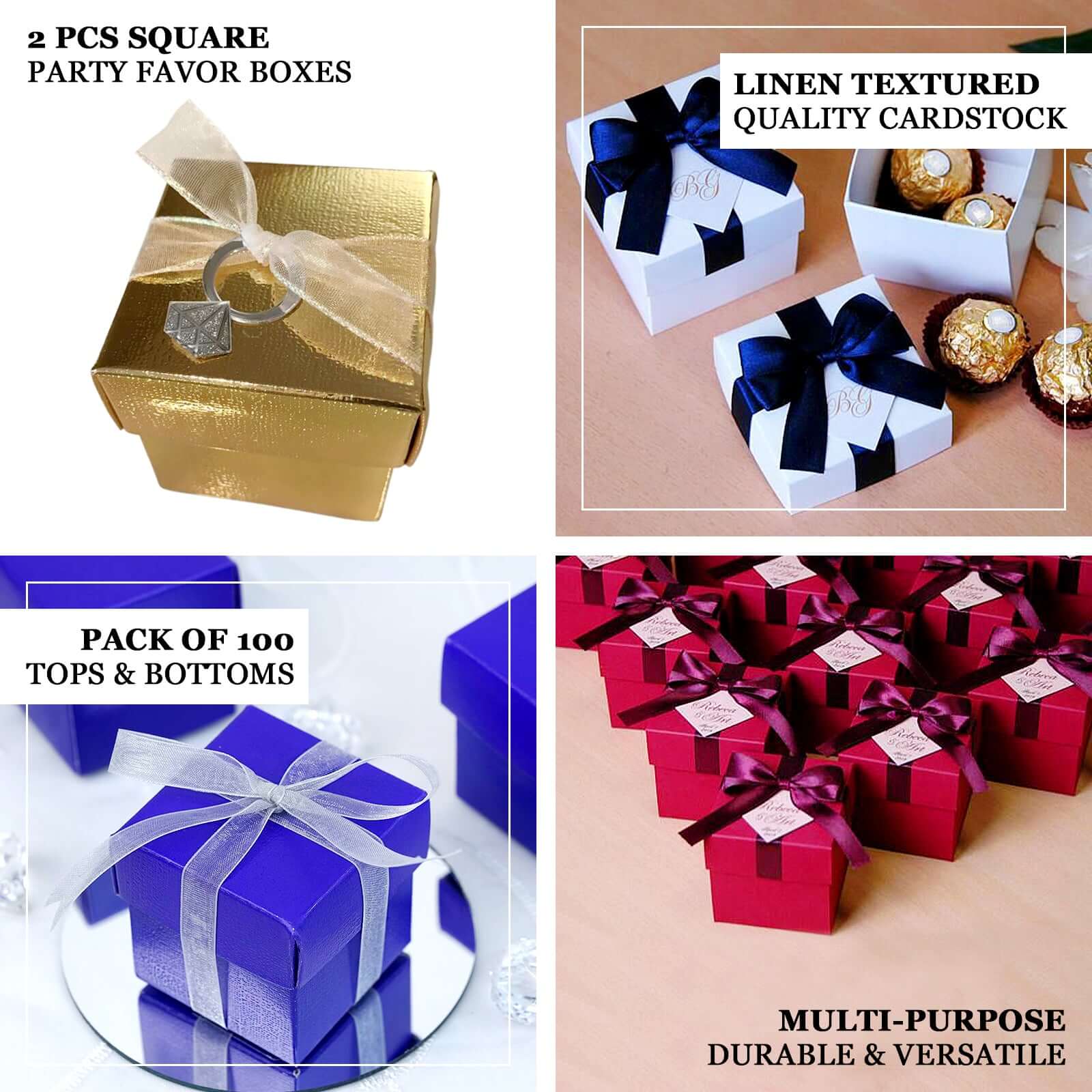 100 Pack 2 Chocolate White Polka Dot Party Favor Candy Gift Boxes