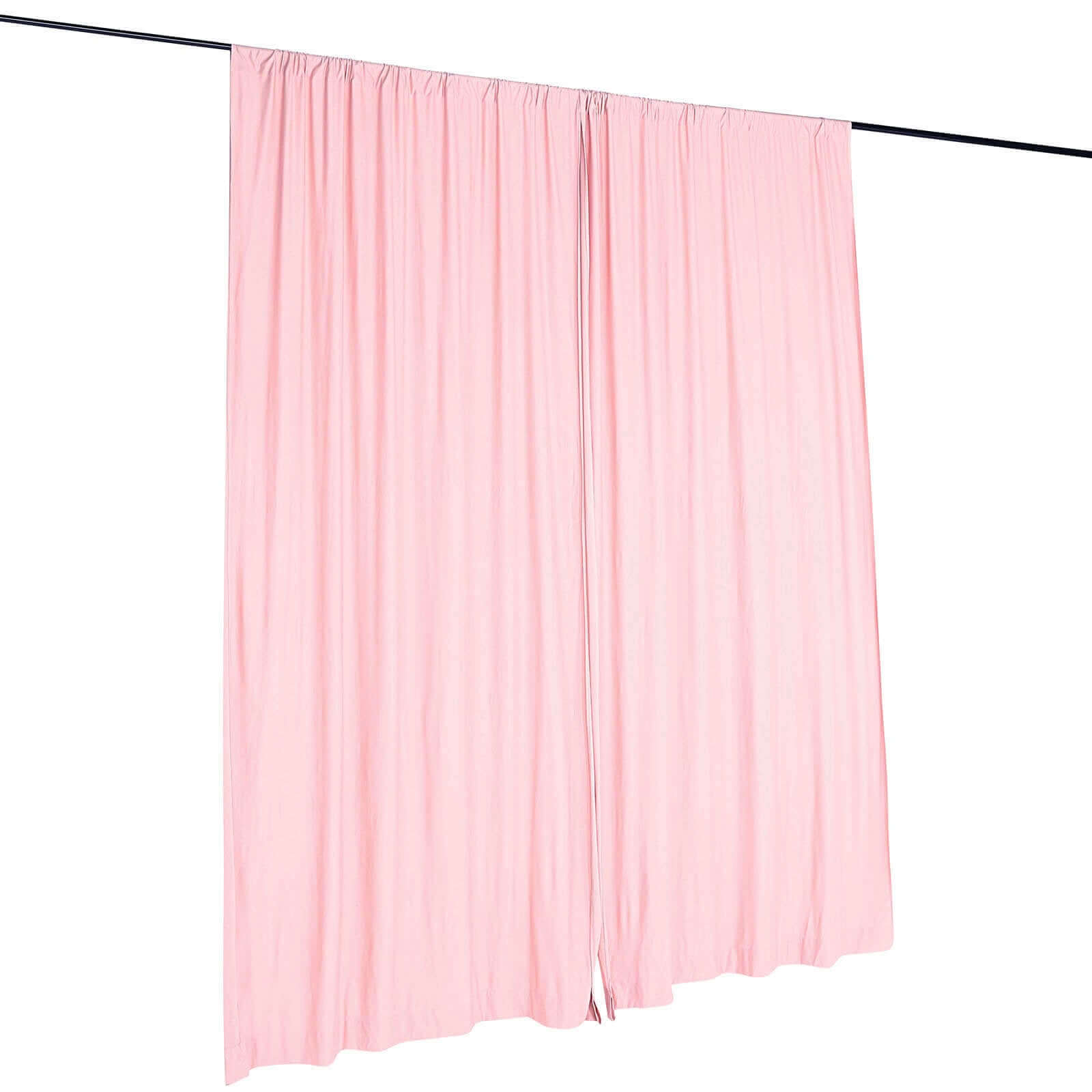 2 Pack Blush Scuba Polyester Event Curtain Drapes, Durable Flame Resistant Backdrop Event Panels Wrinkle Free with Rod Pockets - 10ftx10ft