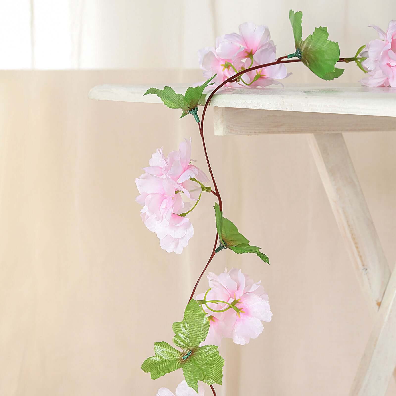 2 Pack 7ft Blush Artificial Cherry Blossom Flower Garland