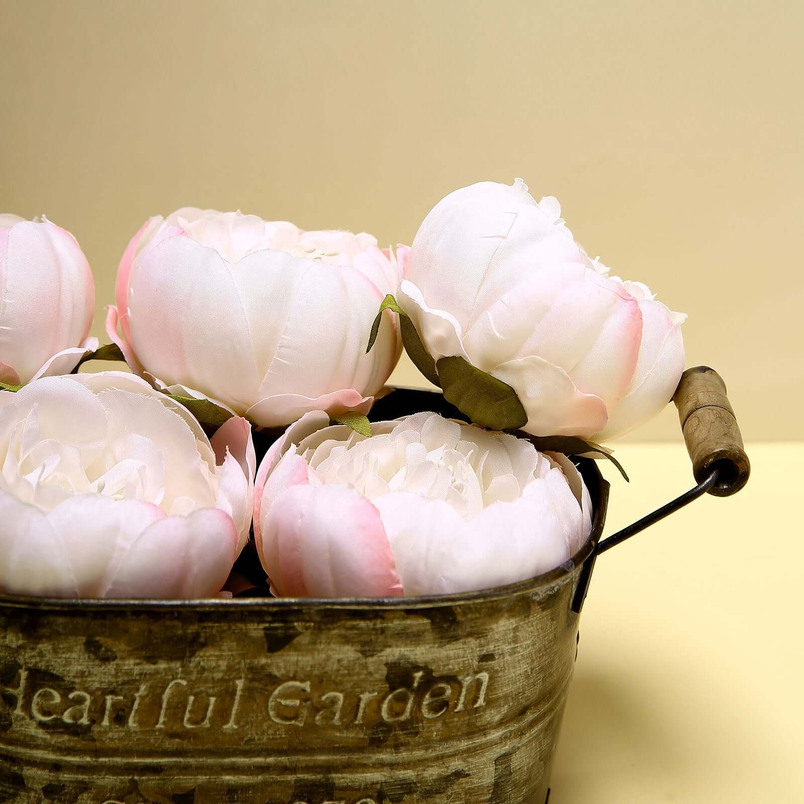 10-Pack Artificial Peony Flower Heads Blush - Versatile Faux Craft Flowers for DIY Event Styling Scrapbooking & Floral Arrangements 3