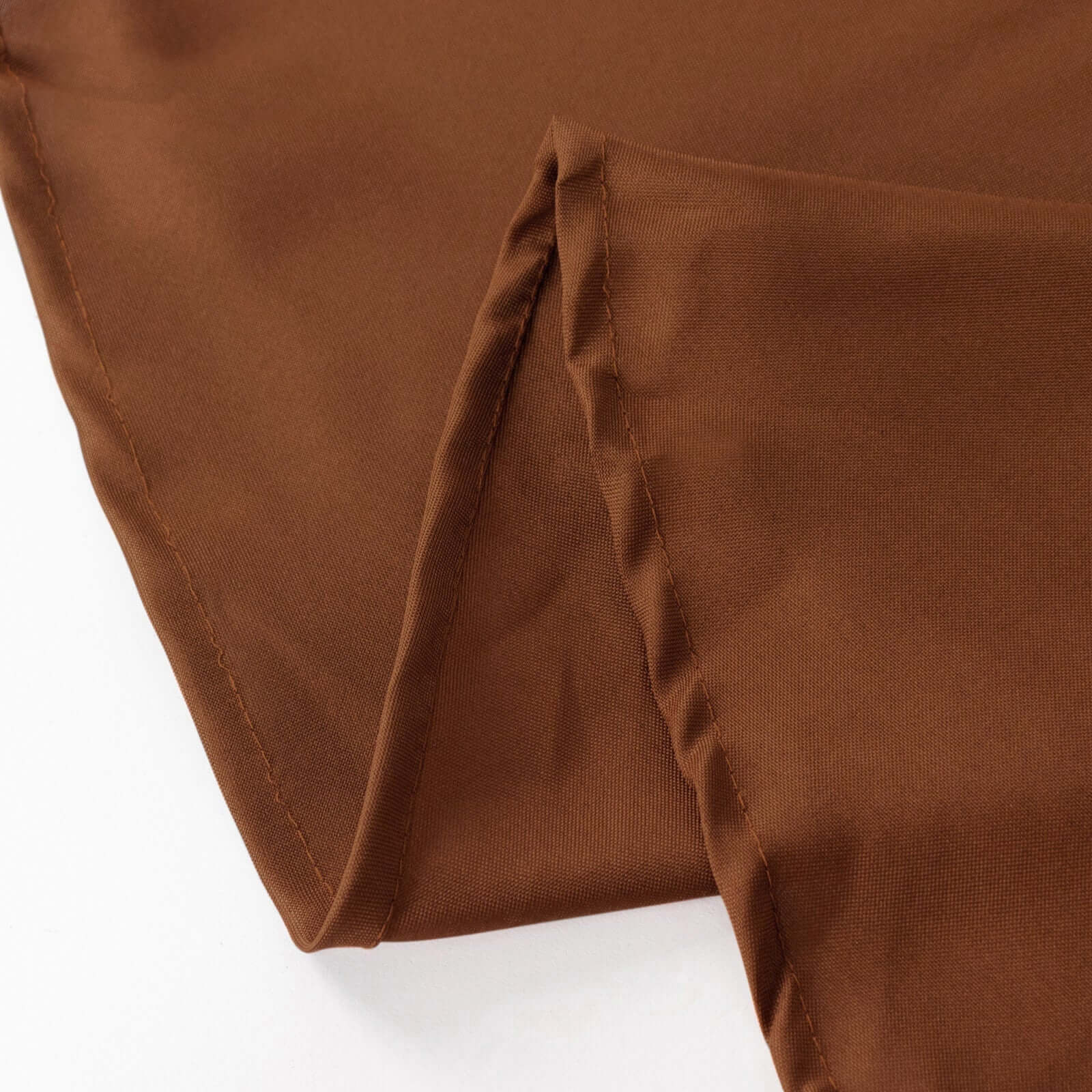 Polyester 132 Round Tablecloth Cinnamon Brown - Seamless Chic Table Cover