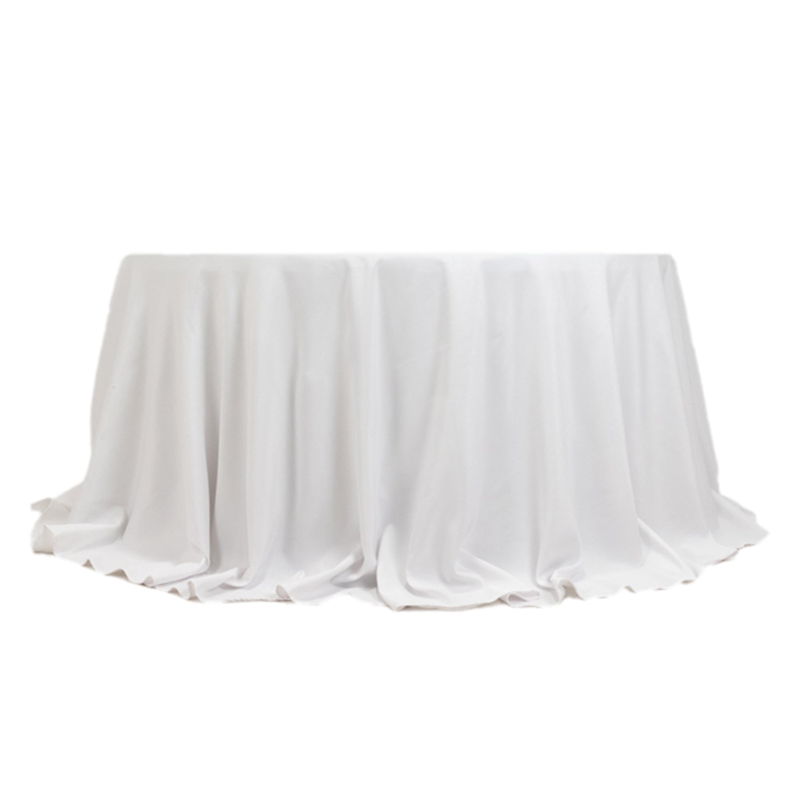 Fire Retardant Premium Polyester 132 Round Tablecloth White - Stylish High-Performance Table Cover for Large Gatherings